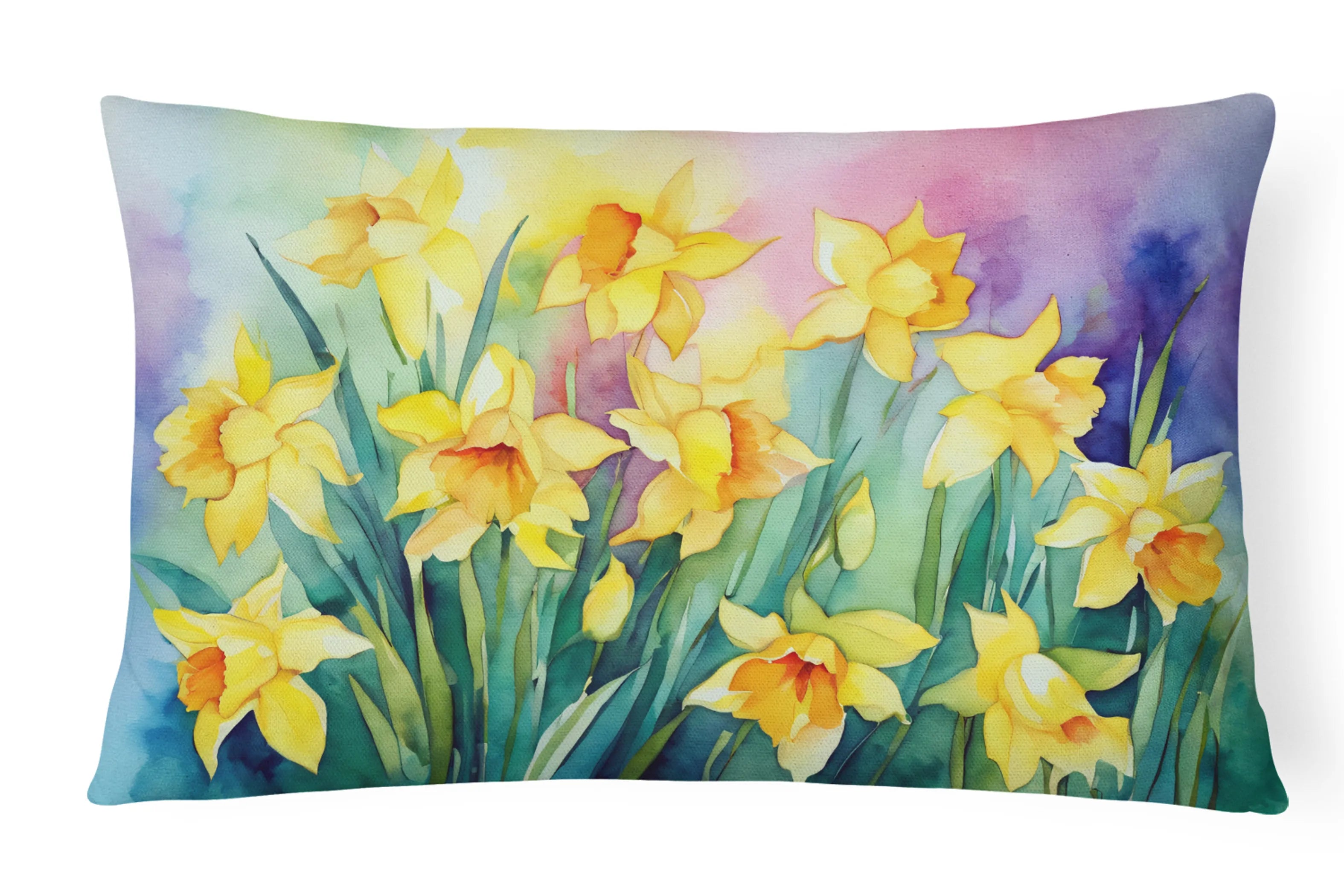 Flowers in Watercolor Throw Pillow - Pack Of: 1 | Collection name: Flowers in watercolor