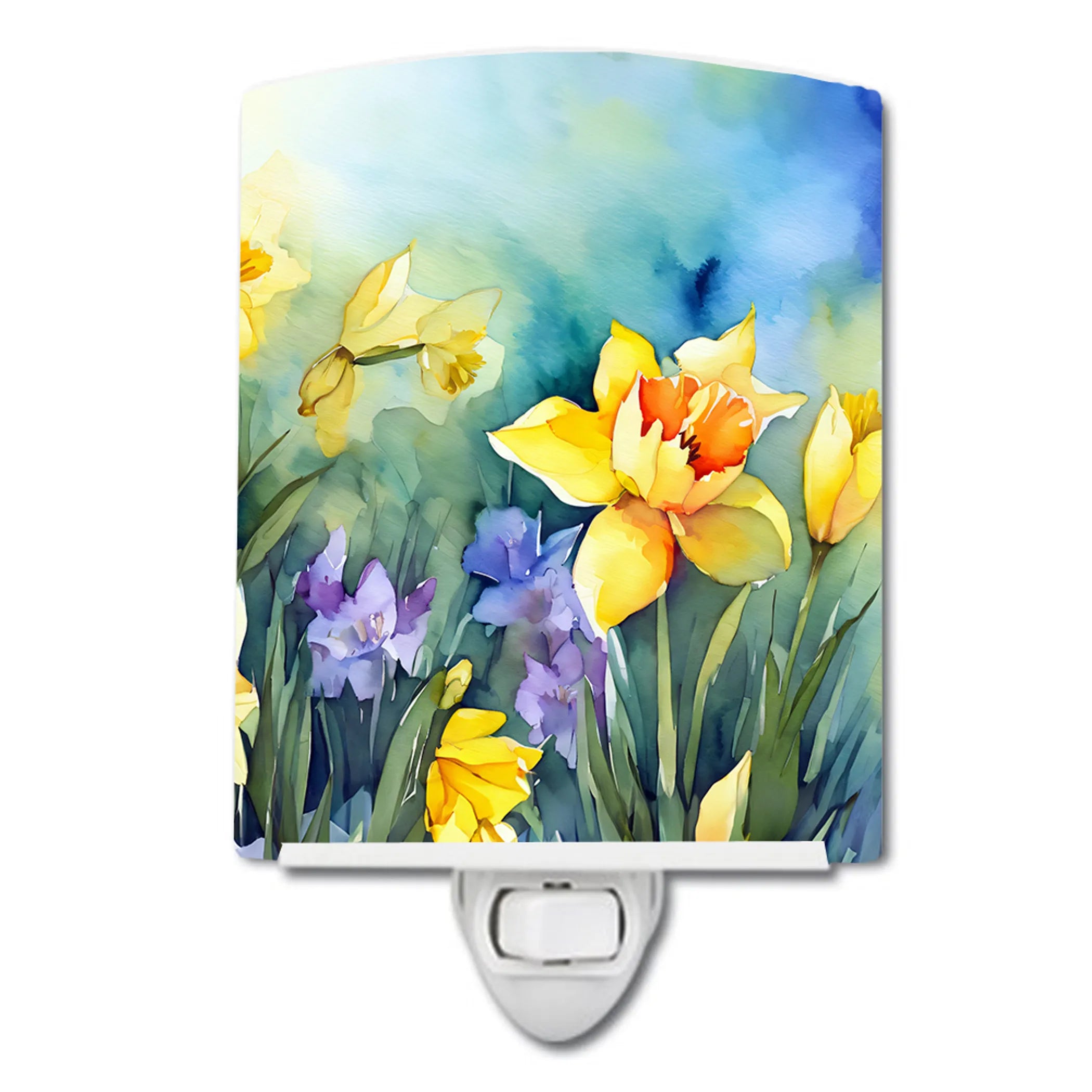 Flowers in Watercolor Ceramic Night Light - Pack Of: 1 | Collection name: Flowers in watercolor