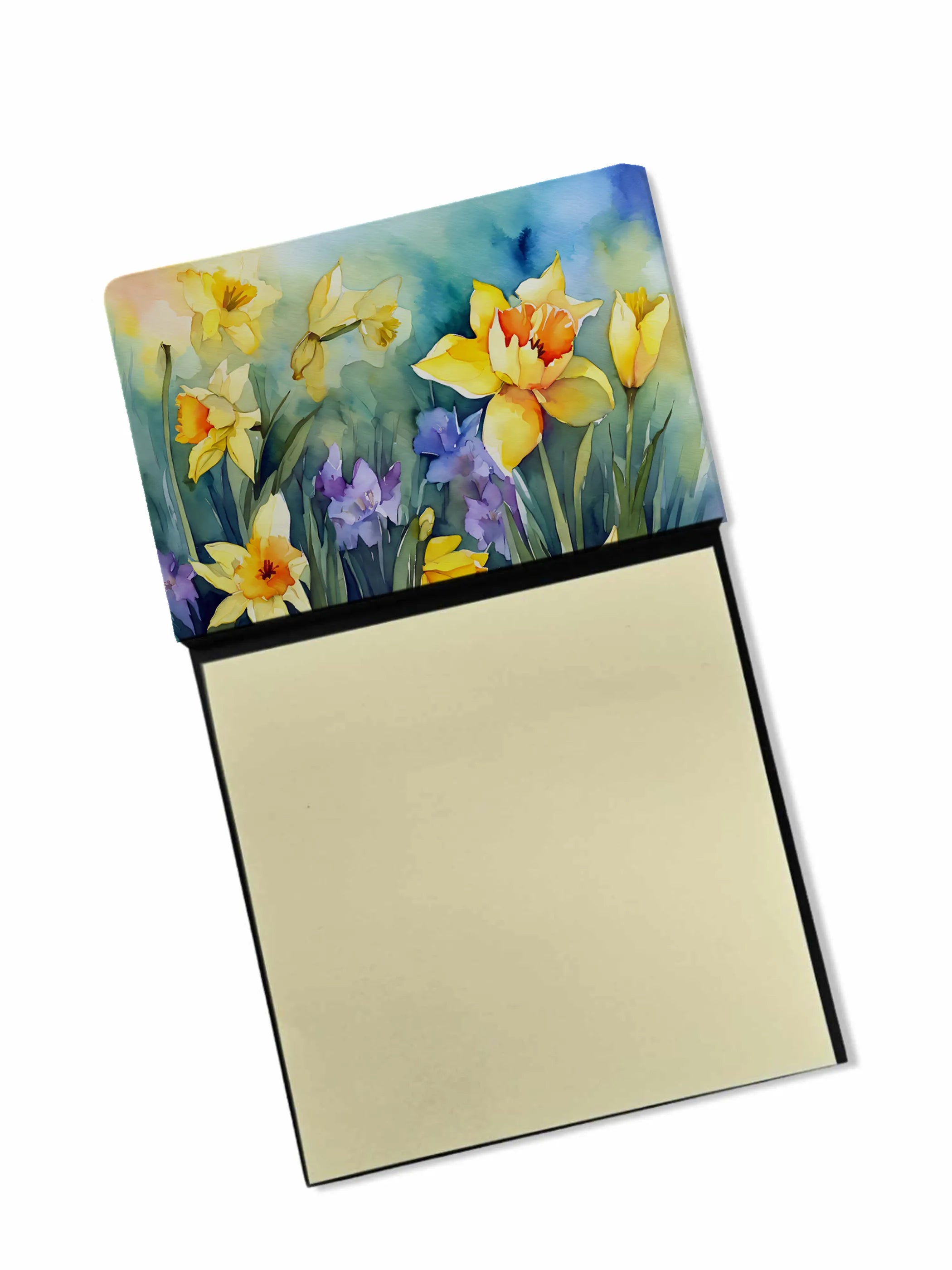 Flowers in Watercolor Sticky Note Holder - Pack Of: 1 | Collection name: Flowers in watercolor