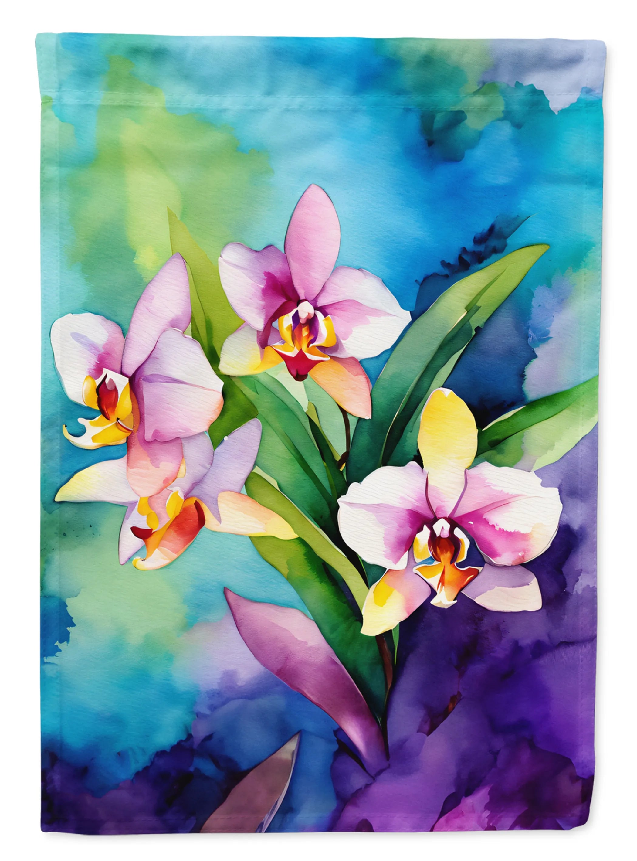 Flowers in Watercolor Decorative Flag - Pack Of: 1 | Collection name: Flowers in watercolor
