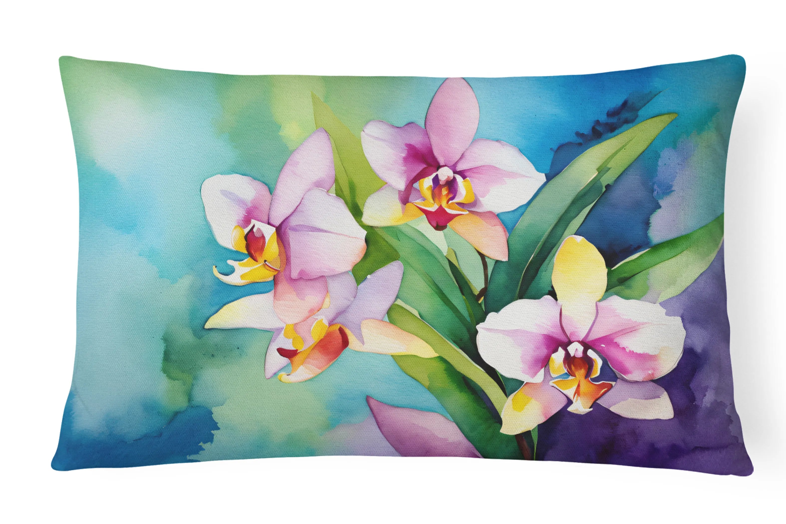 Flowers in Watercolor Throw Pillow - Pack Of: 1 | Collection name: Flowers in watercolor