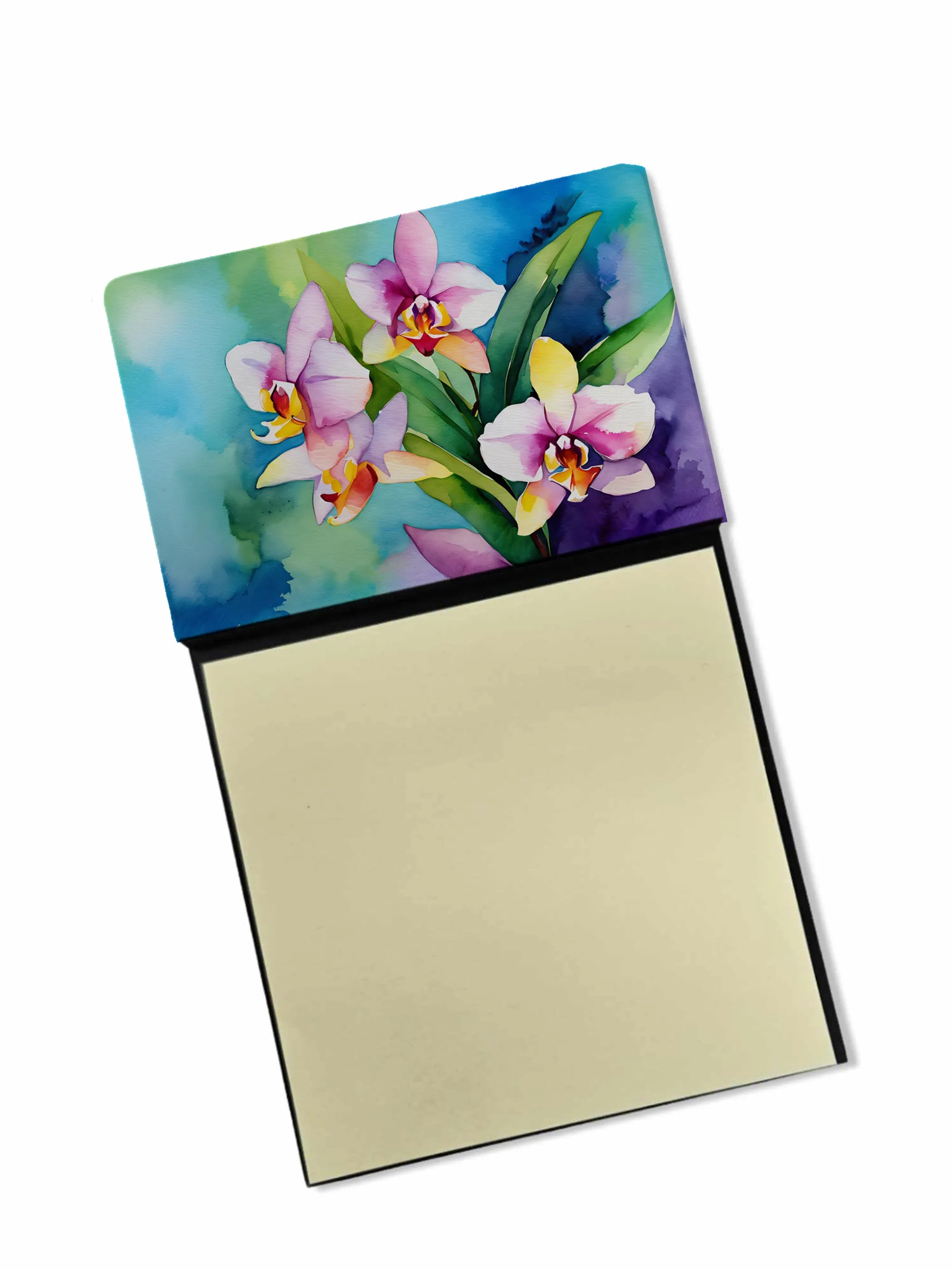 Flowers in Watercolor Sticky Note Holder - Pack Of: 1 | Collection name: Flowers in watercolor