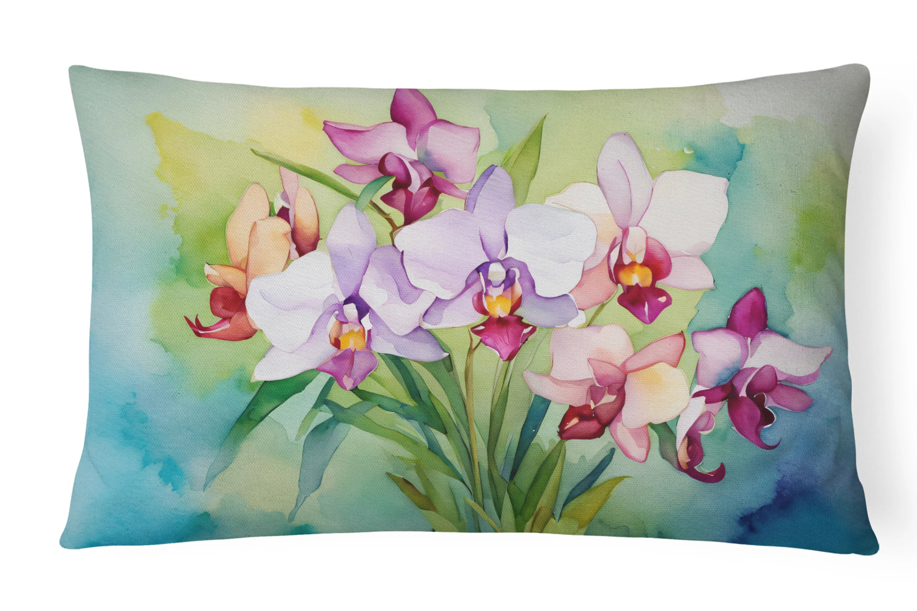 Flowers in Watercolor Throw Pillow - Pack Of: 1 | Collection name: Flowers in watercolor