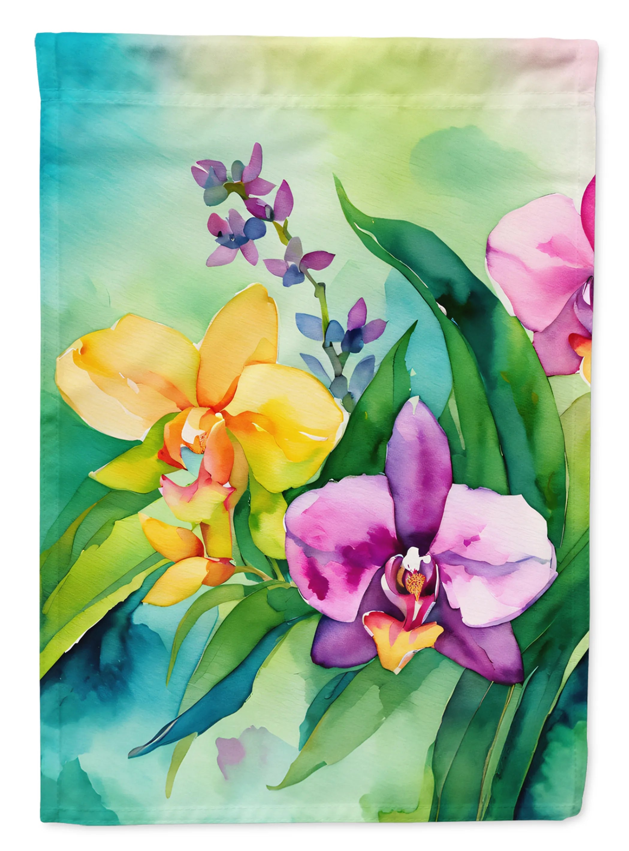 Flowers in Watercolor Decorative Flag - Pack Of: 1 | Collection name: Flowers in watercolor