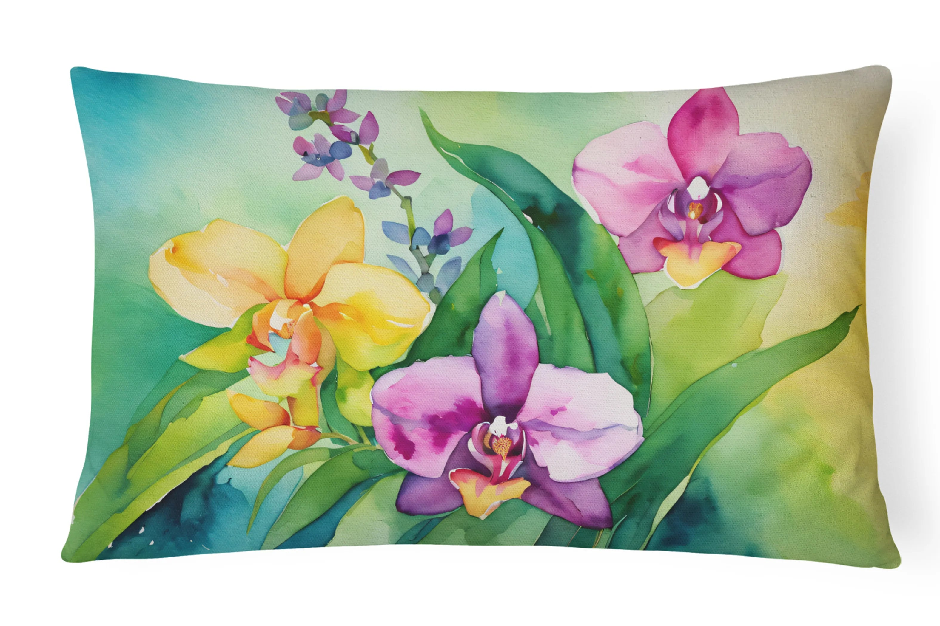 Flowers in Watercolor Throw Pillow - Pack Of: 1 | Collection name: Flowers in watercolor