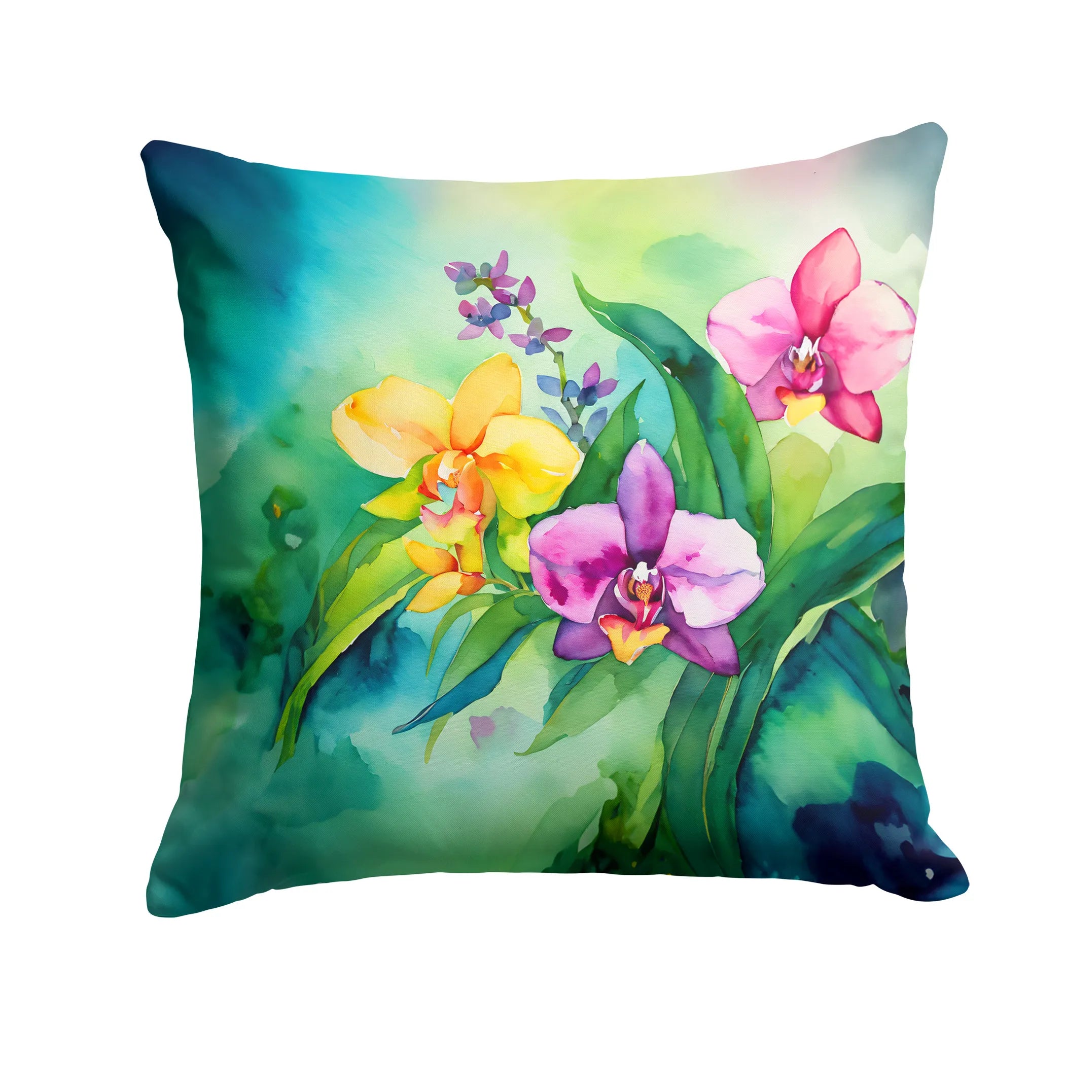 Flowers in Watercolor Throw Pillow - Pack Of: 1 | Collection name: Flowers in watercolor