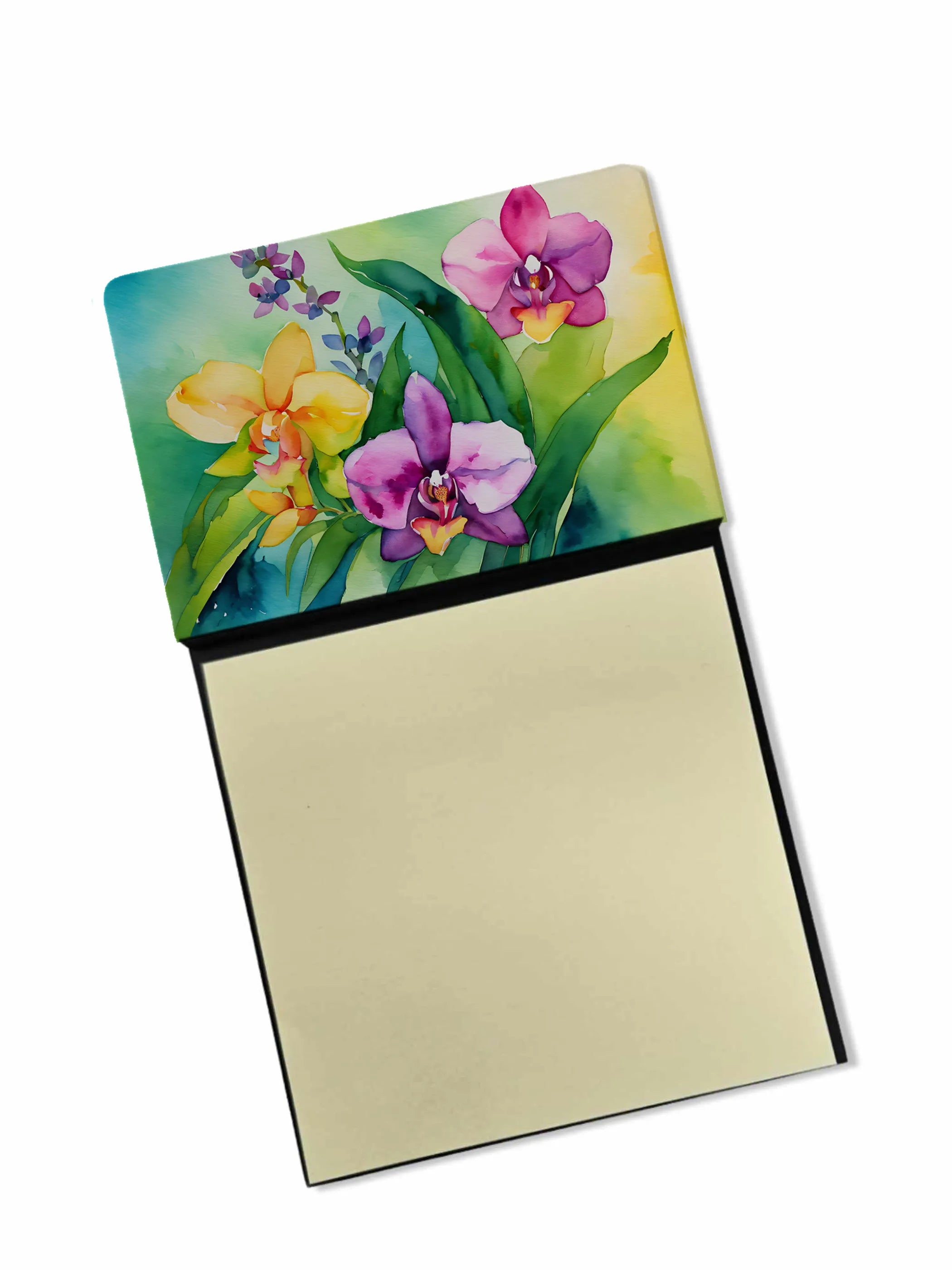 Flowers in Watercolor Sticky Note Holder - Pack Of: 1 | Collection name: Flowers in watercolor