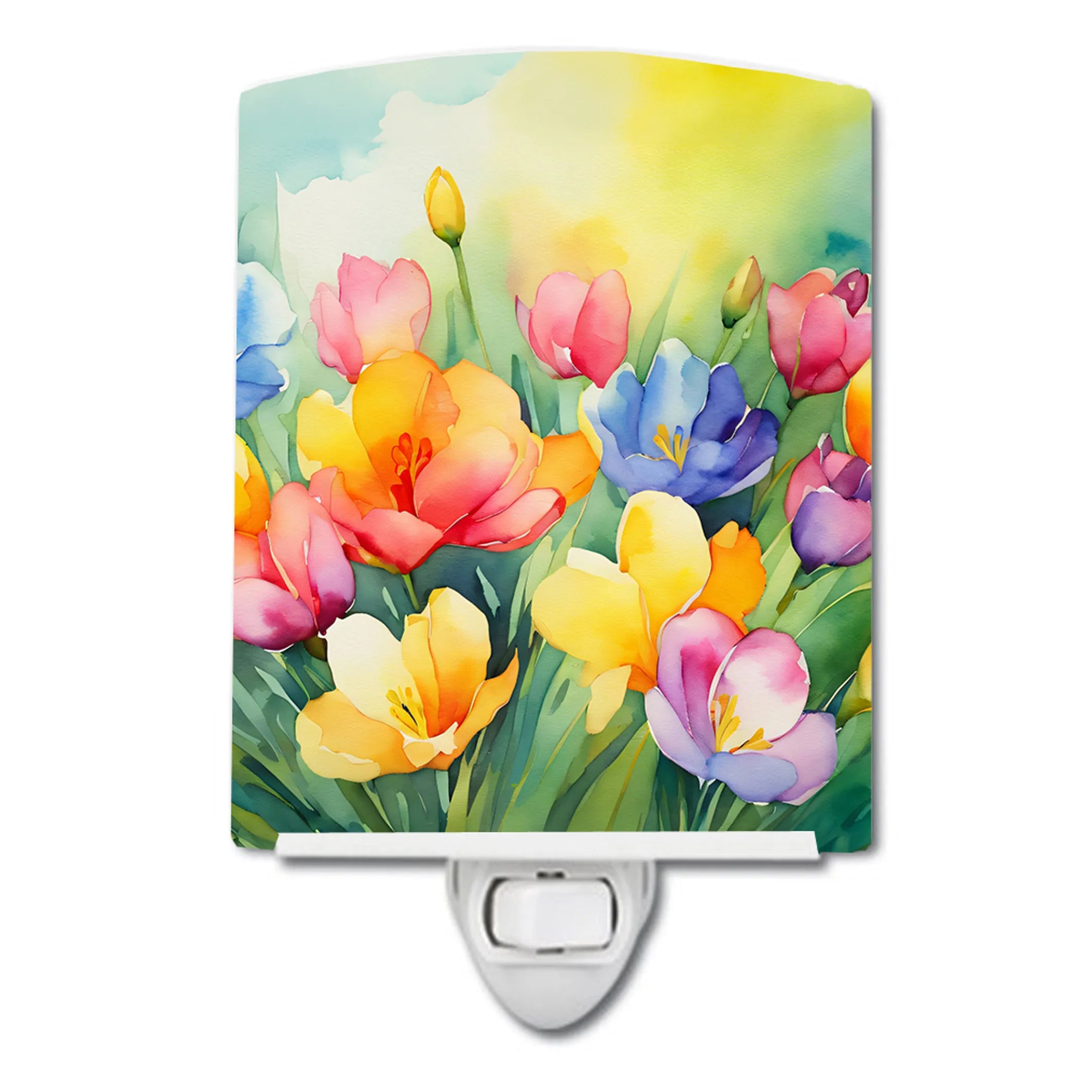 Flowers in Watercolor Ceramic Night Light - Pack Of: 1 | Collection name: Flowers in watercolor