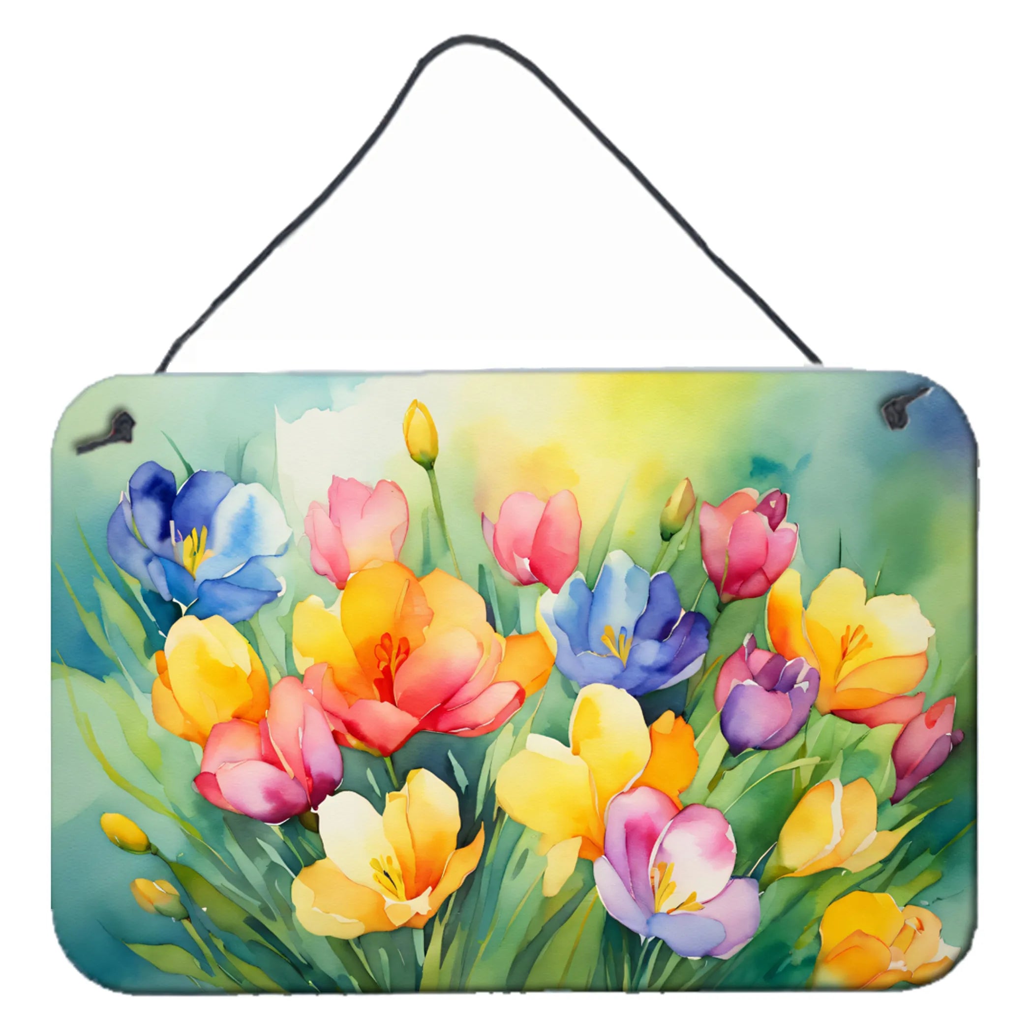 Flowers in Watercolor Wall or Door Hanging Prints - Size: 8HX12W | Pack Of: 1 | Collection name: Flowers in watercolor