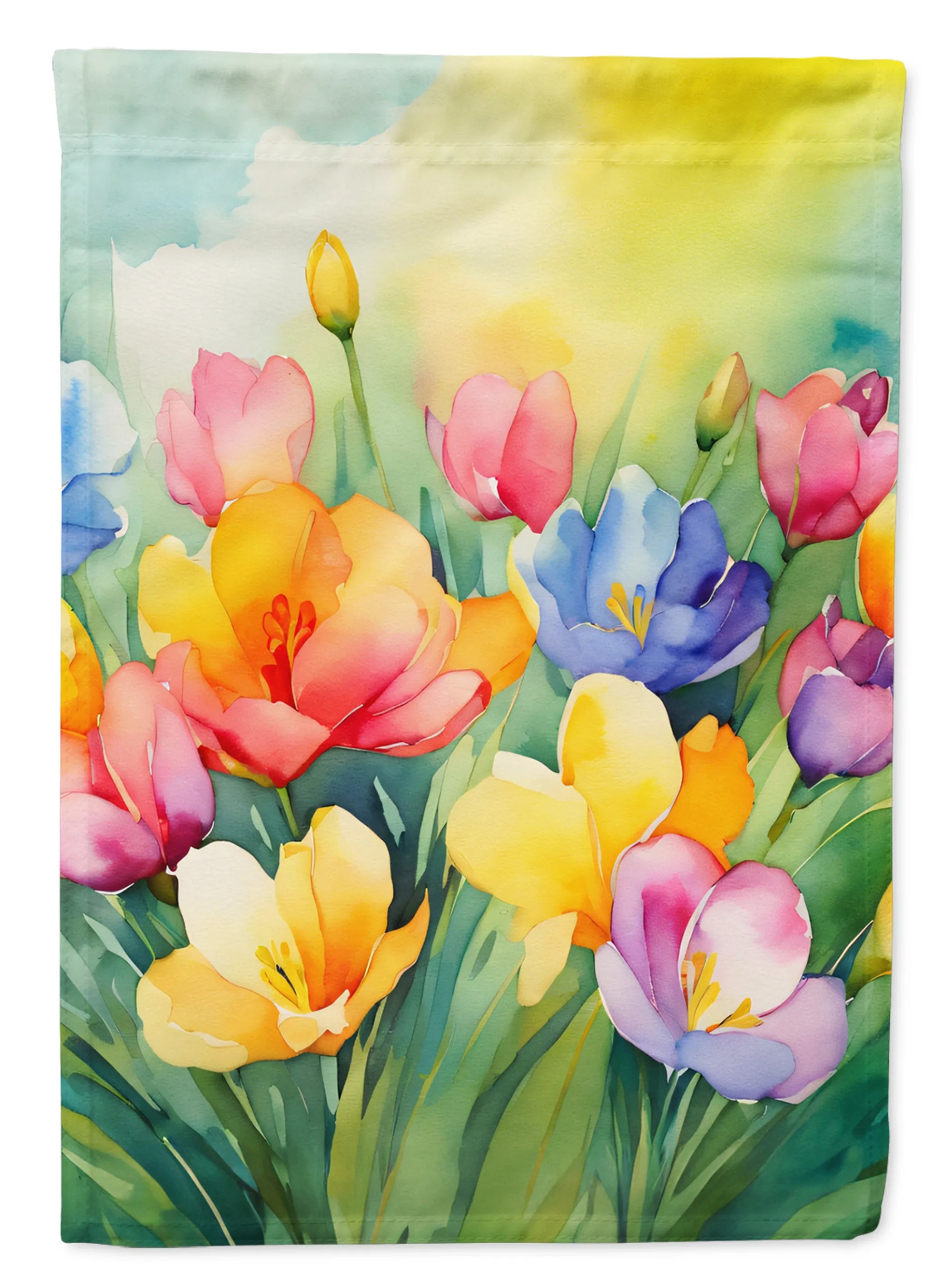 Flowers in Watercolor Decorative Flag - Pack Of: 1 | Collection name: Flowers in watercolor