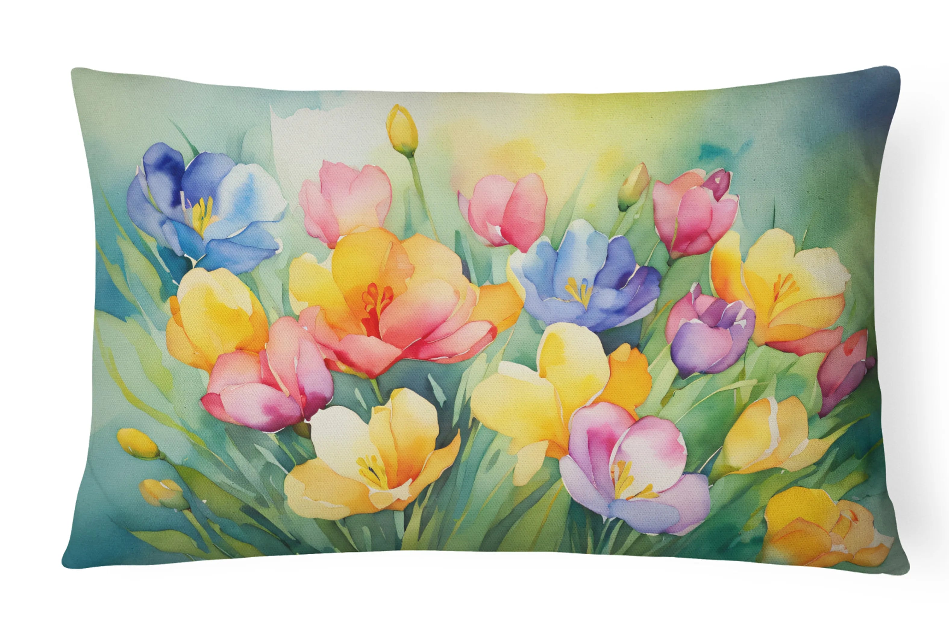 Flowers in Watercolor Throw Pillow - Pack Of: 1 | Collection name: Flowers in watercolor
