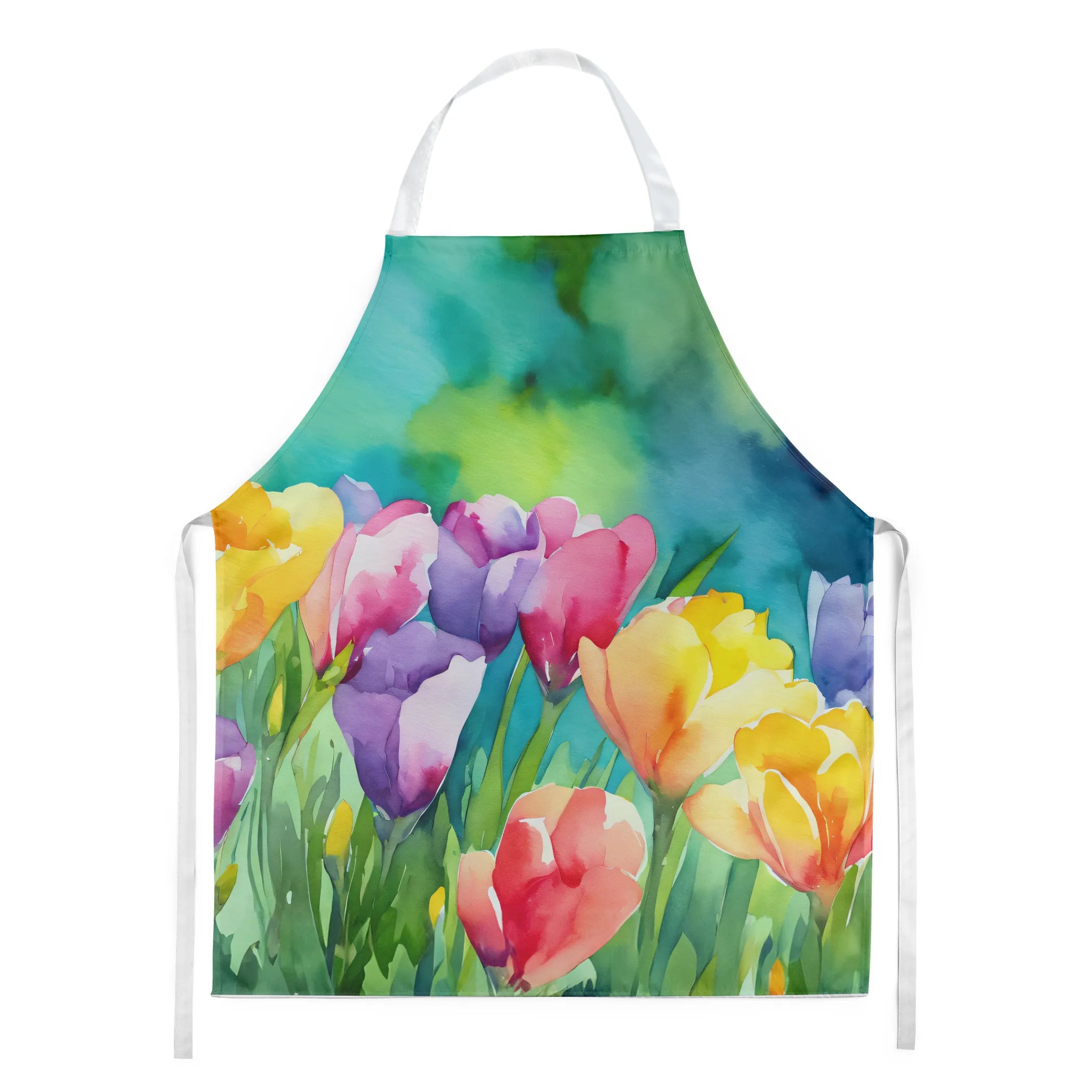 Flowers in Watercolor Apron - Size: LARGE | Pack Of: 1 | Collection name: Flowers in watercolor