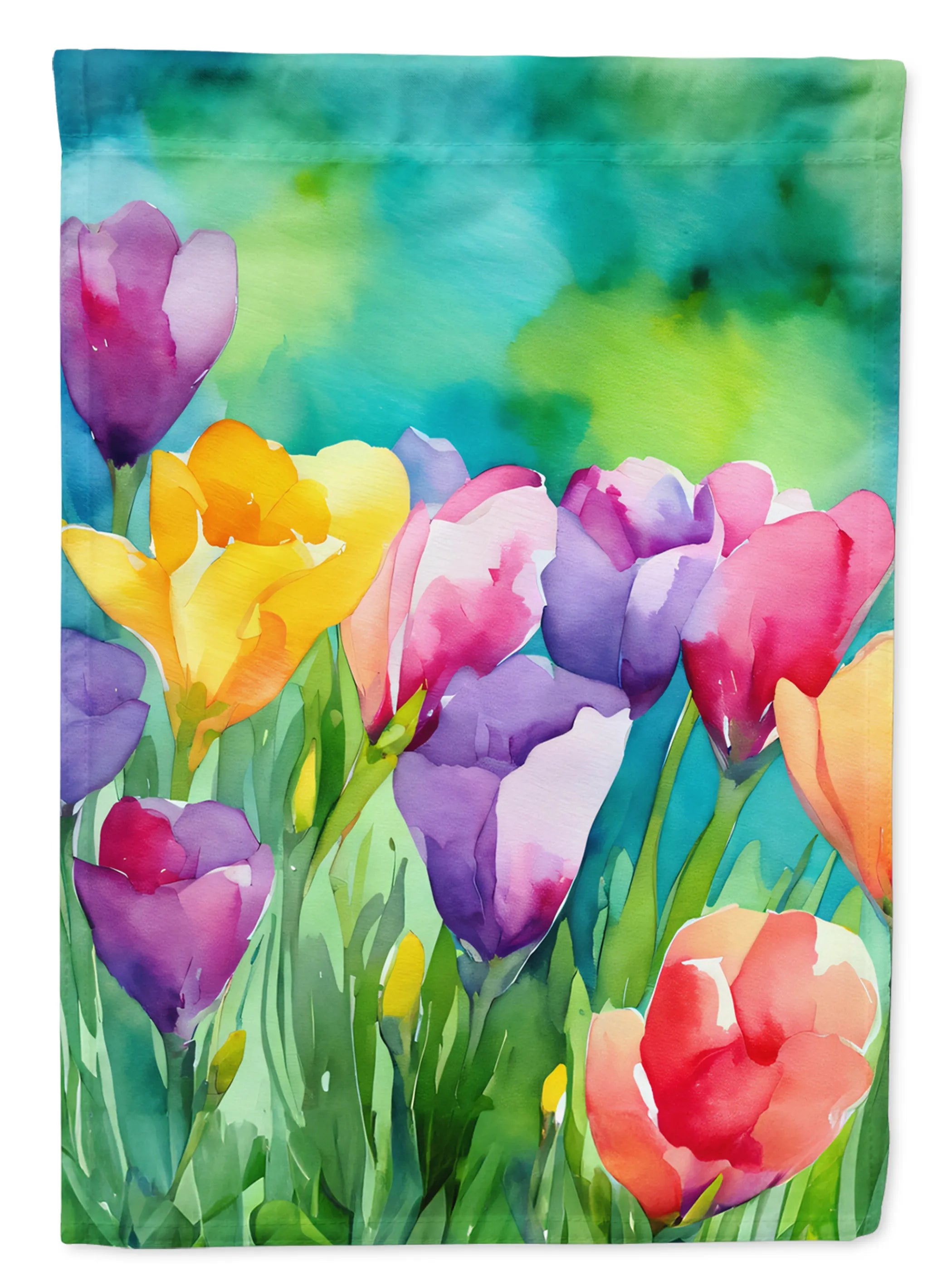 Flowers in Watercolor Decorative Flag - Pack Of: 1 | Collection name: Flowers in watercolor