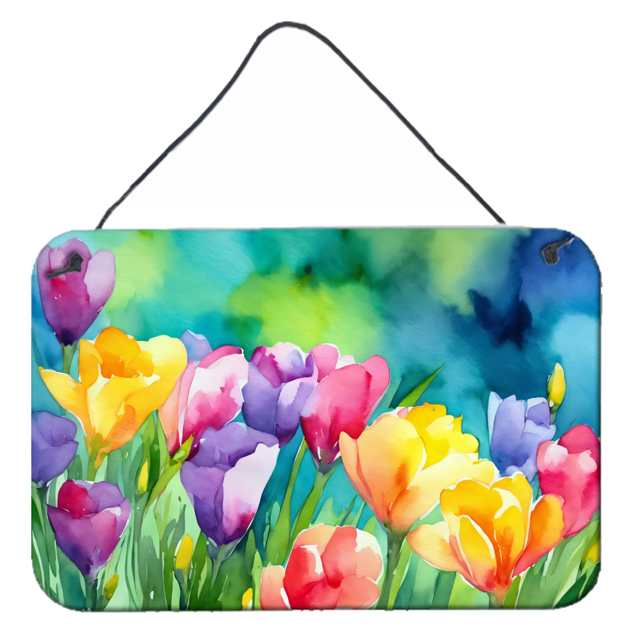 Flowers in Watercolor Wall or Door Hanging Prints - Size: 8HX12W | Pack Of: 1 | Collection name: Flowers in watercolor