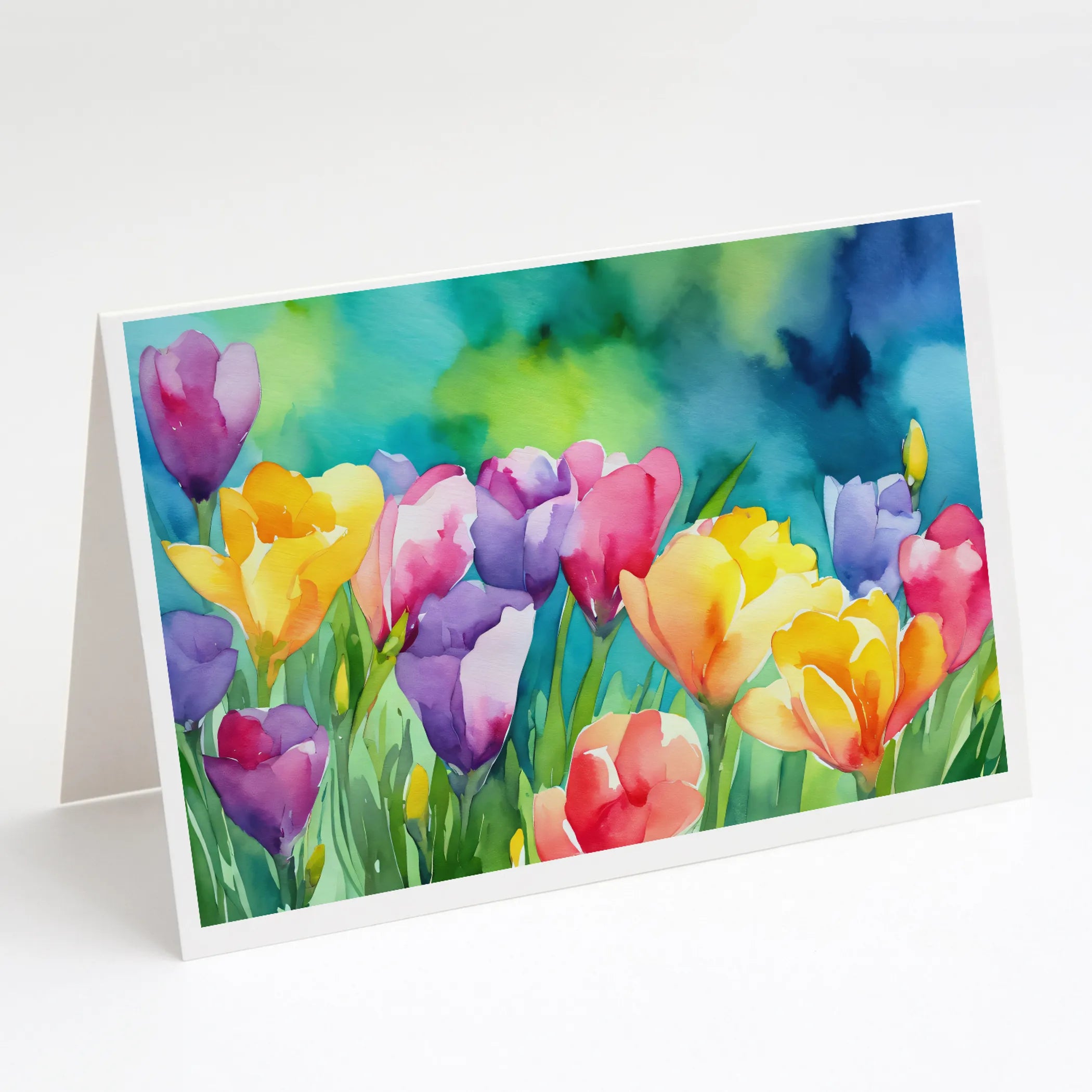 Flowers in Watercolor Greeting Cards  - Size: 5X7 | Pack Of: 1 | Collection name: Flowers in watercolor