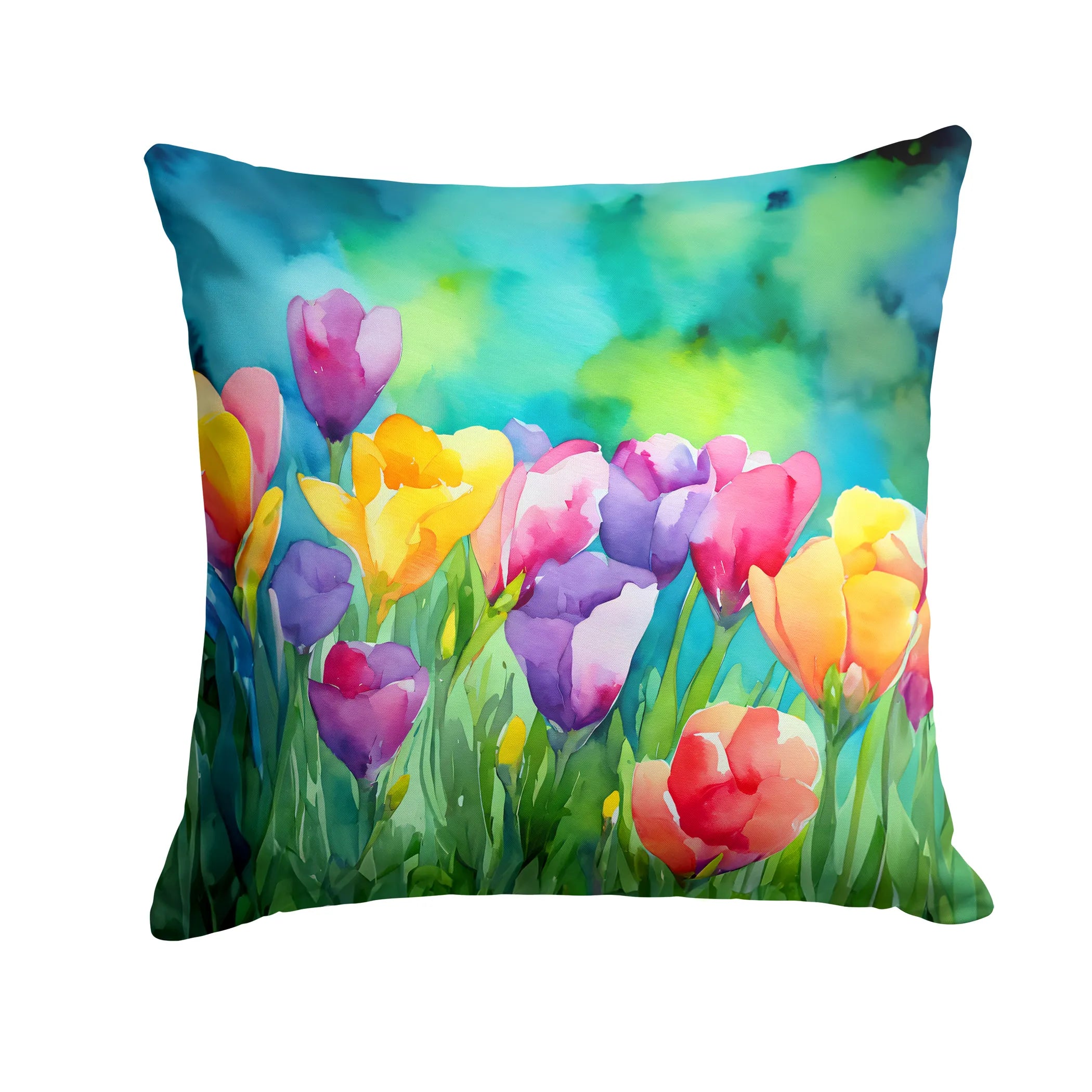 Flowers in Watercolor Throw Pillow - Pack Of: 1 | Collection name: Flowers in watercolor
