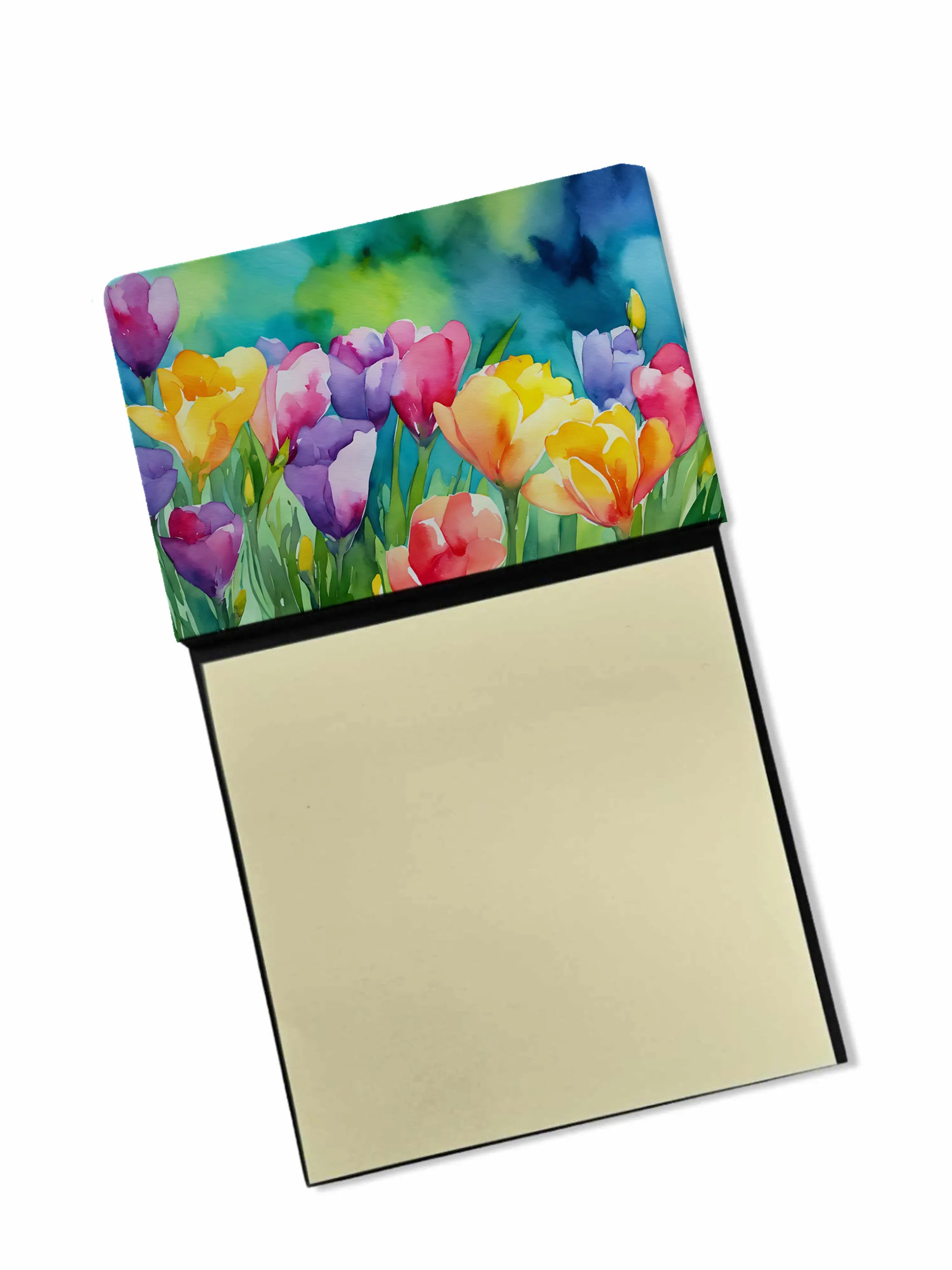 Flowers in Watercolor Sticky Note Holder - Pack Of: 1 | Collection name: Flowers in watercolor