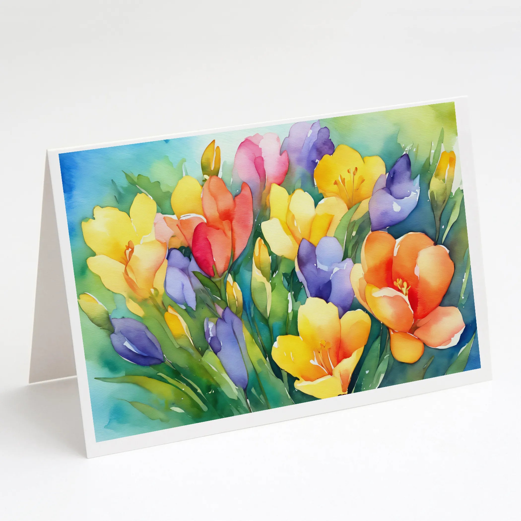 Flowers in Watercolor Greeting Cards  - Size: 5X7 | Pack Of: 1 | Collection name: Flowers in watercolor
