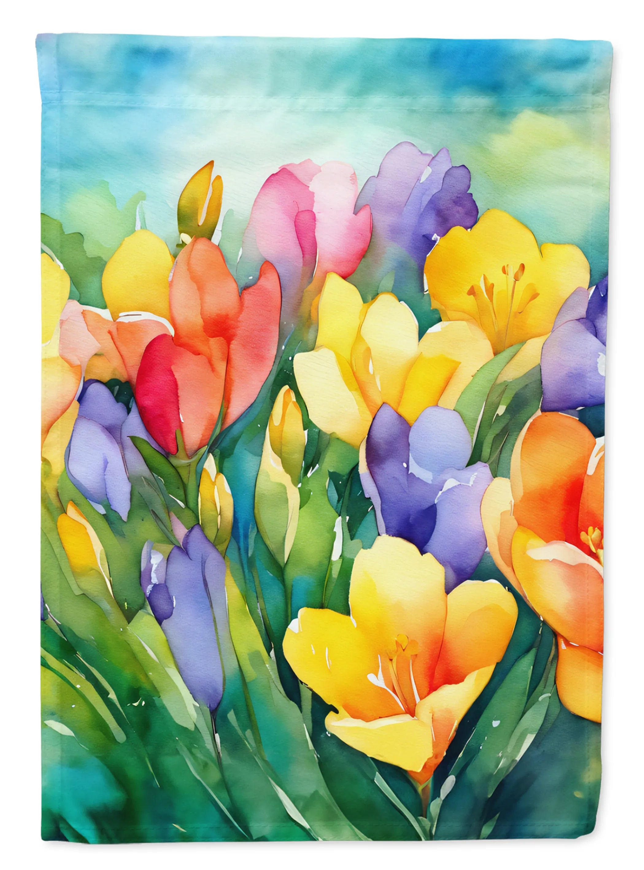 Flowers in Watercolor Decorative Flag - Pack Of: 1 | Collection name: Flowers in watercolor
