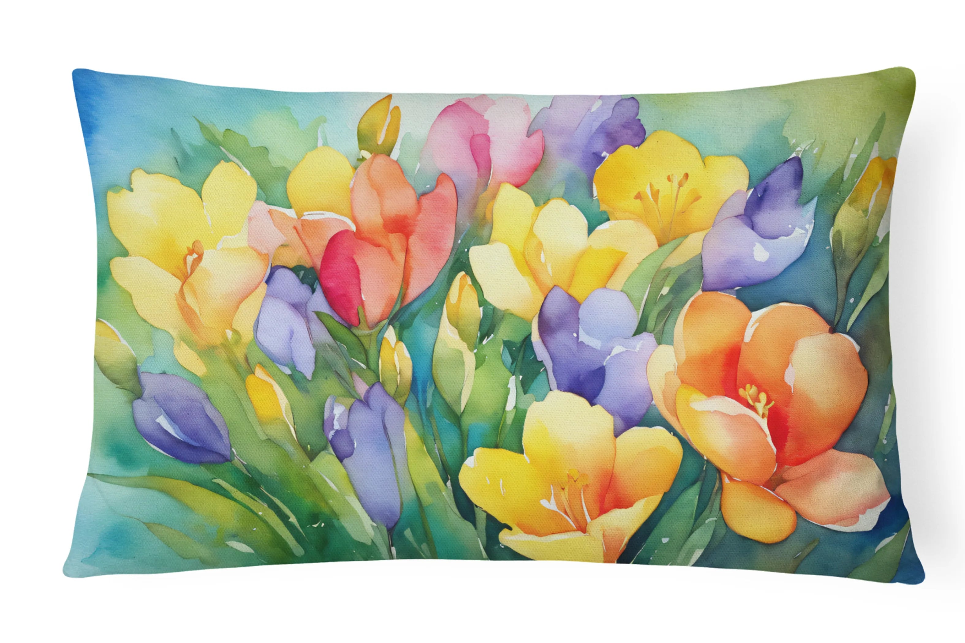 Flowers in Watercolor Throw Pillow - Pack Of: 1 | Collection name: Flowers in watercolor
