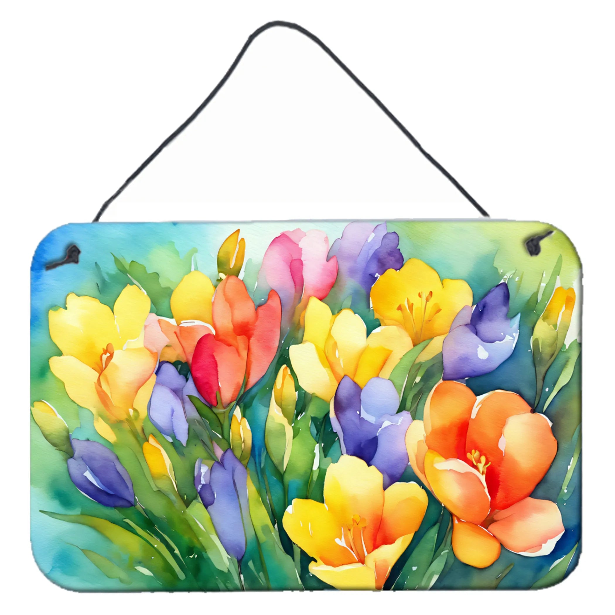 Flowers in Watercolor Wall or Door Hanging Prints - Size: 8HX12W | Pack Of: 1 | Collection name: Flowers in watercolor