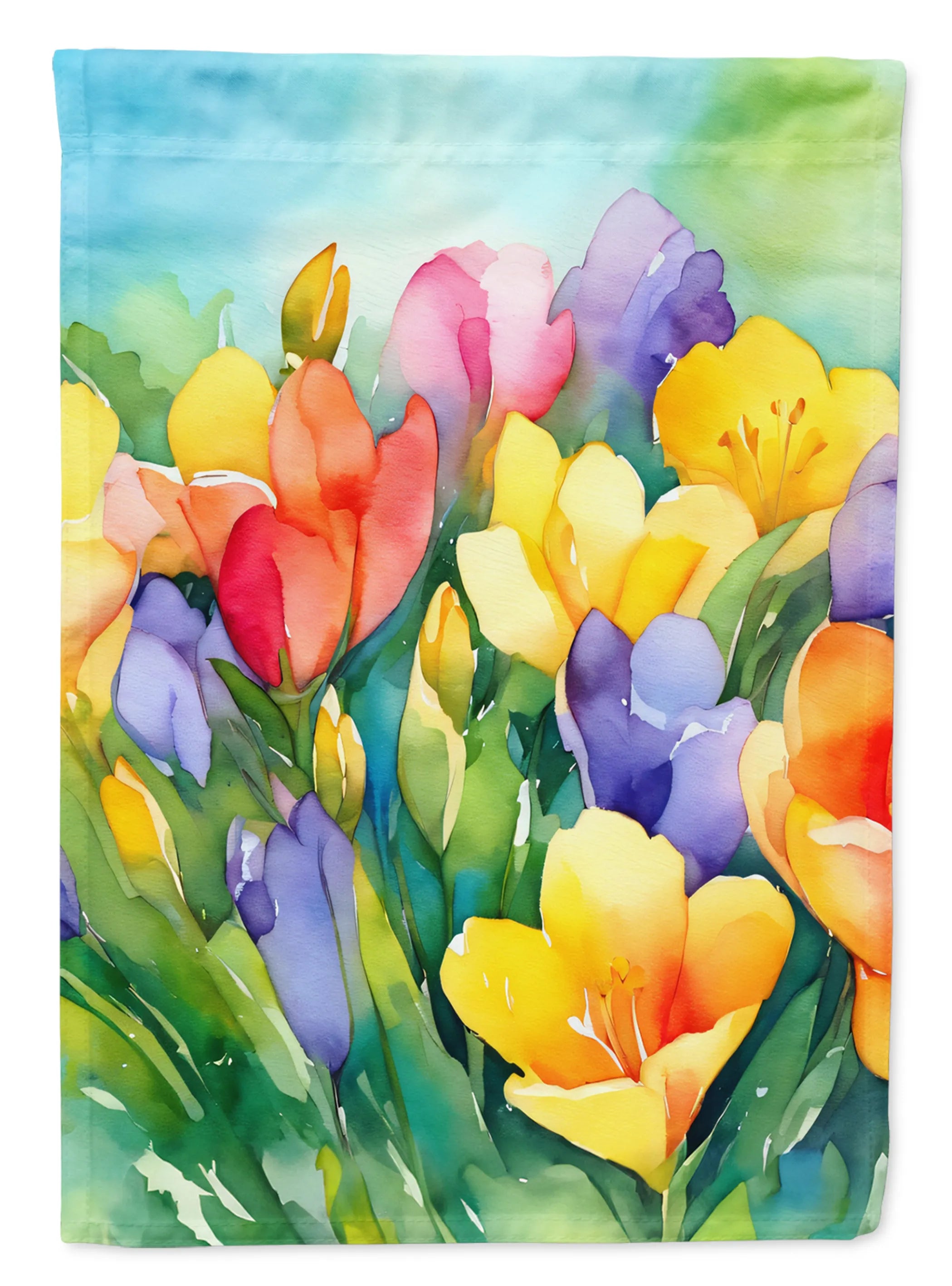 Flowers in Watercolor Decorative Flag - Pack Of: 1 | Collection name: Flowers in watercolor