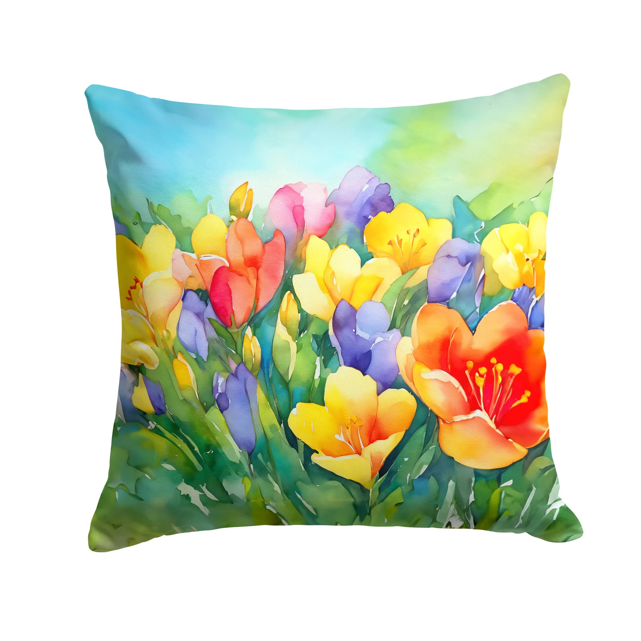 Flowers in Watercolor Throw Pillow - Pack Of: 1 | Collection name: Flowers in watercolor