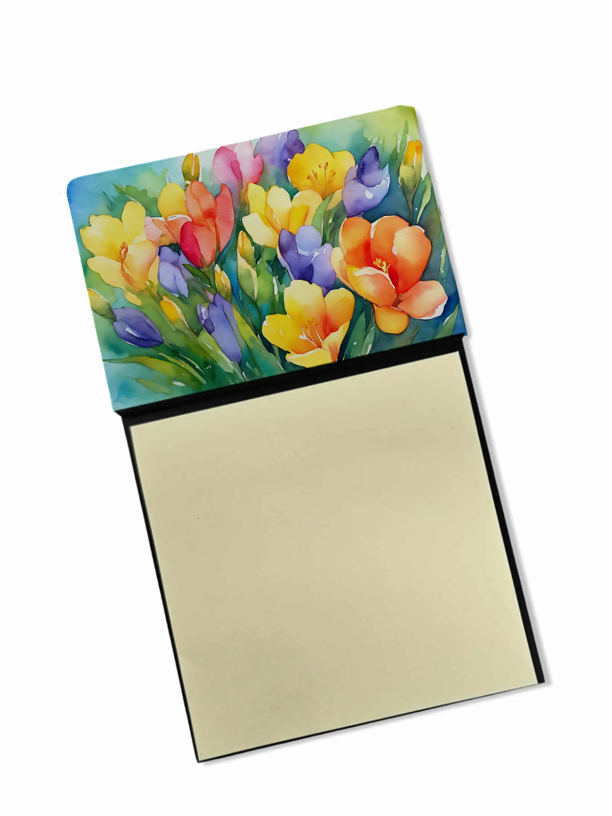 Flowers in Watercolor Sticky Note Holder - Pack Of: 1 | Collection name: Flowers in watercolor