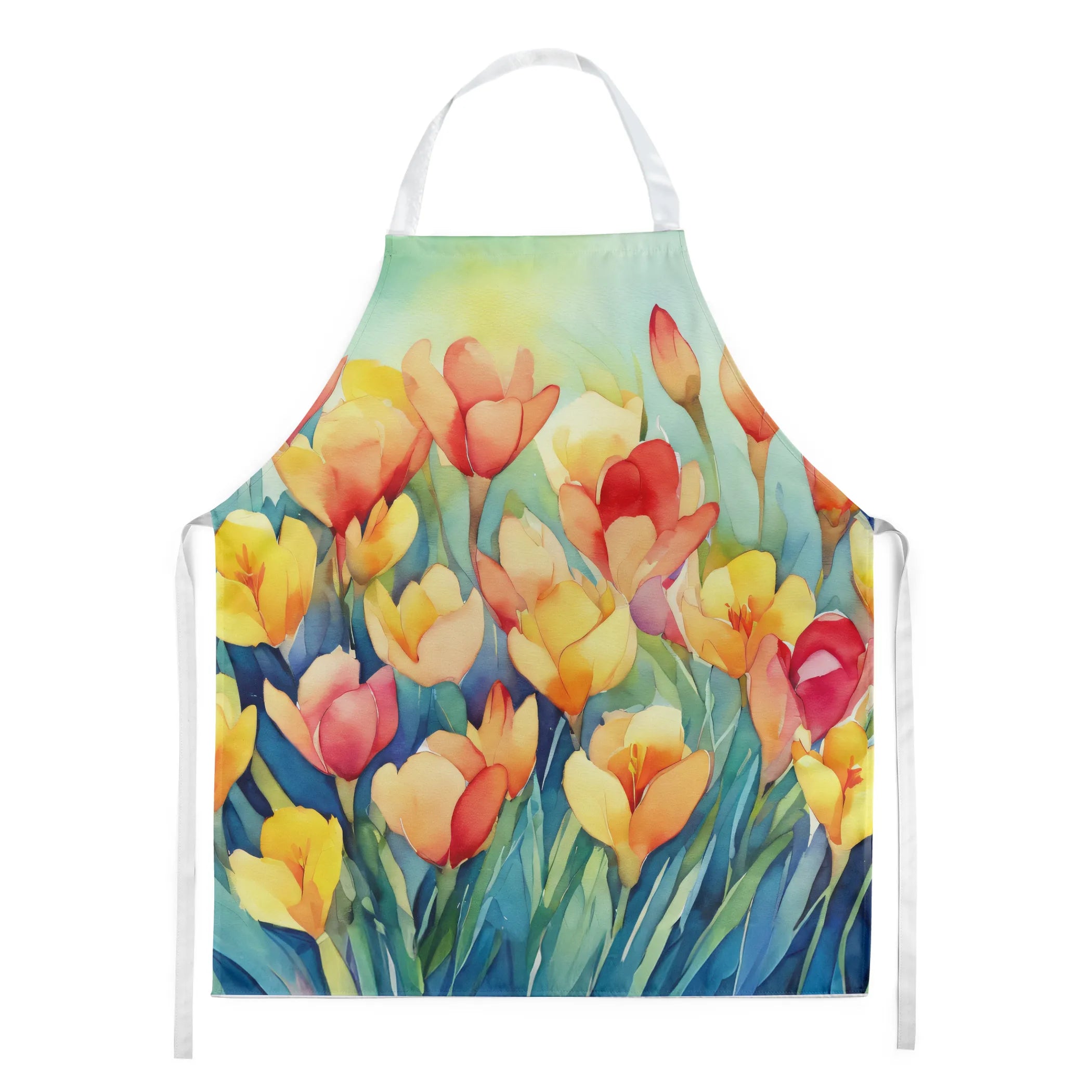 Flowers in Watercolor Apron - Size: LARGE | Pack Of: 1 | Collection name: Flowers in watercolor