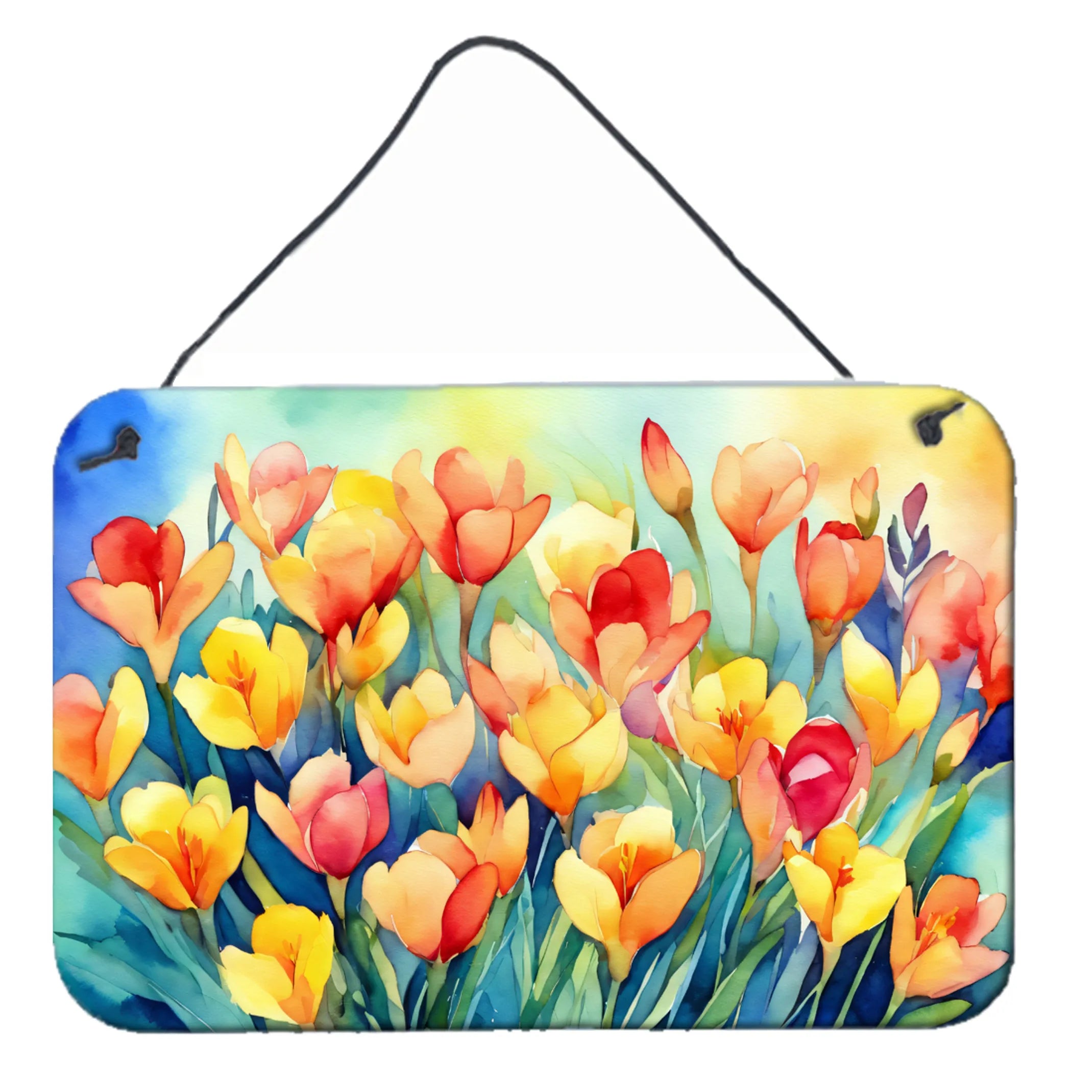 Flowers in Watercolor Wall or Door Hanging Prints - Size: 8HX12W | Pack Of: 1 | Collection name: Flowers in watercolor