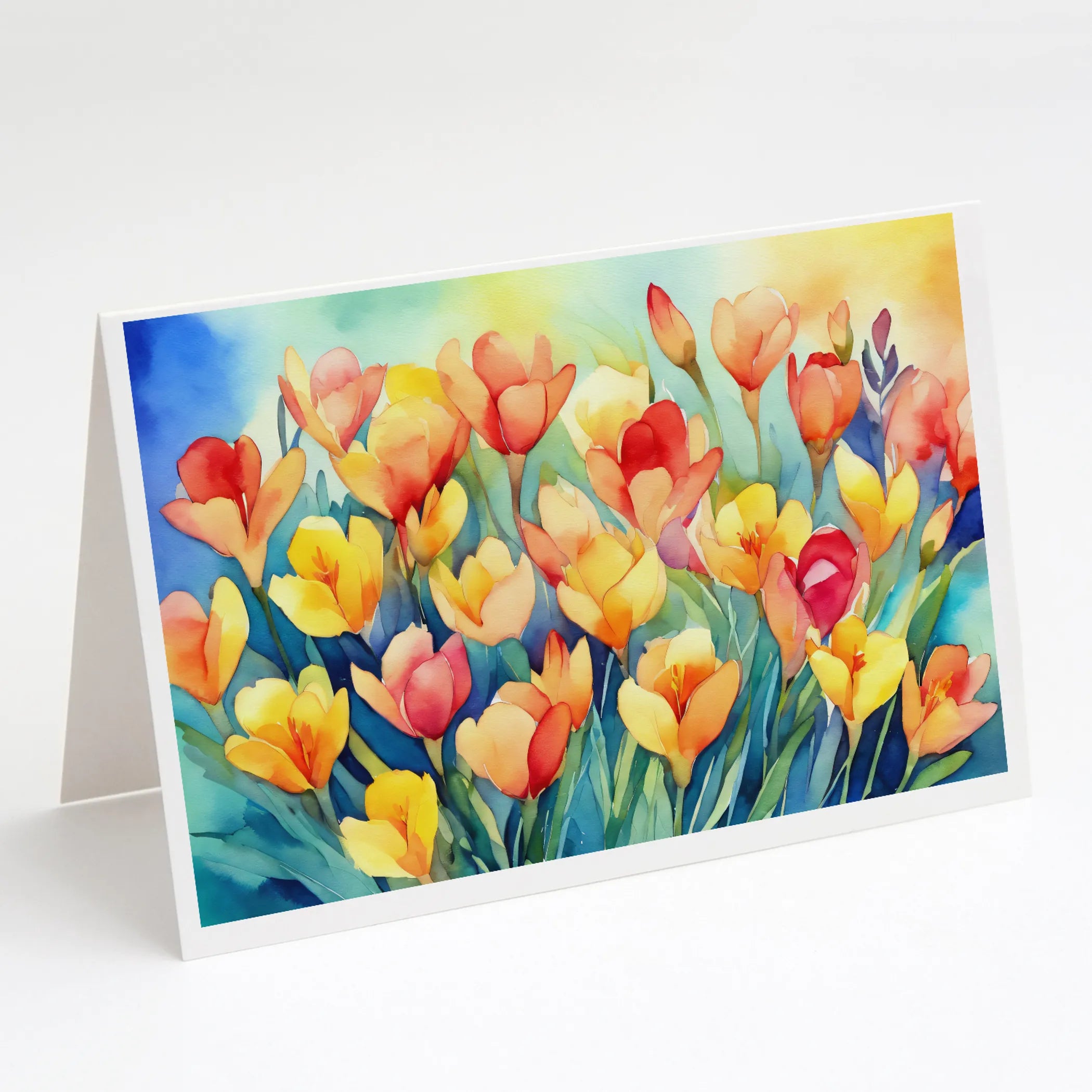 Flowers in Watercolor Greeting Cards  - Size: 5X7 | Pack Of: 1 | Collection name: Flowers in watercolor