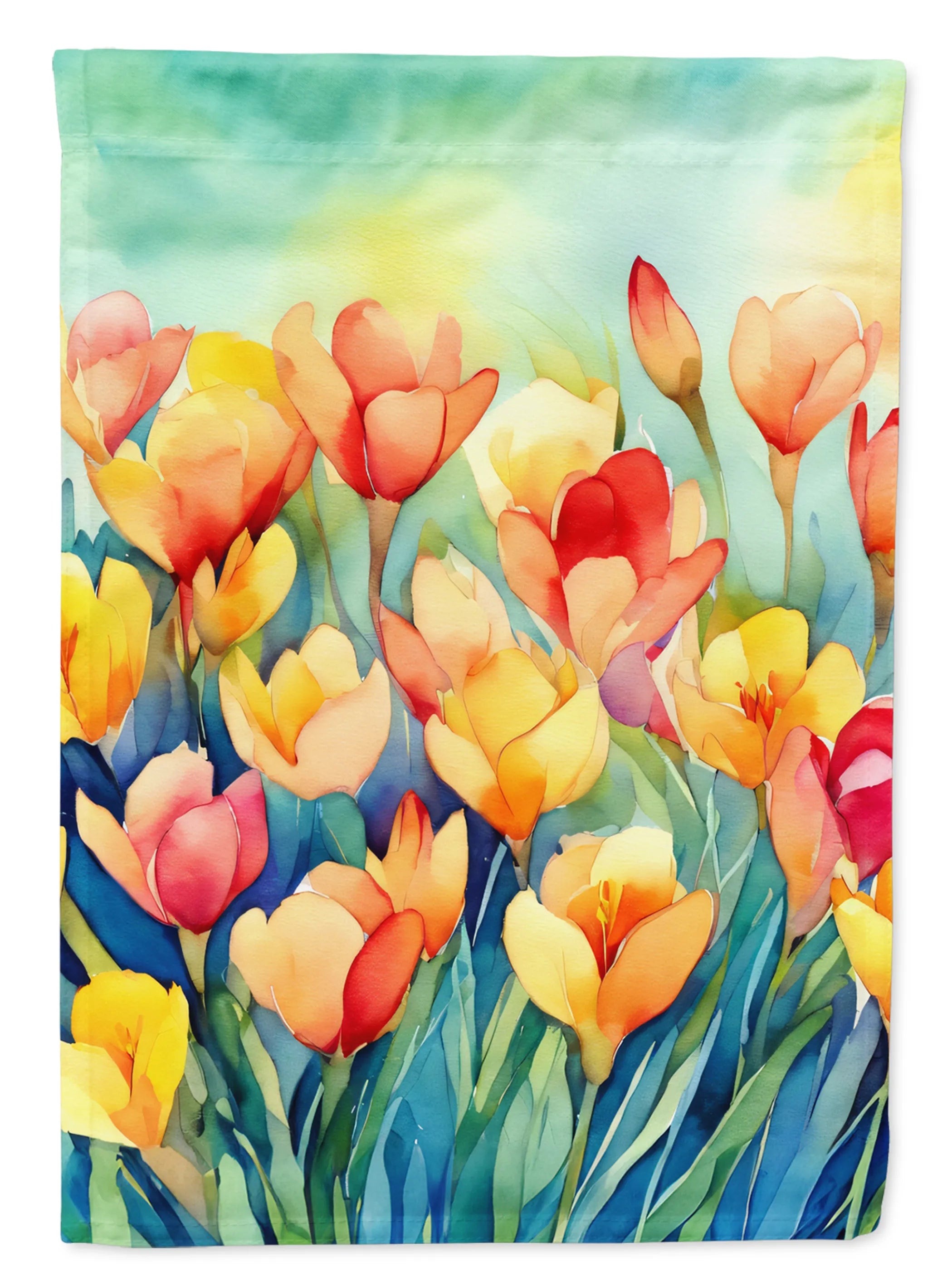 Flowers in Watercolor Decorative Flag - Pack Of: 1 | Collection name: Flowers in watercolor