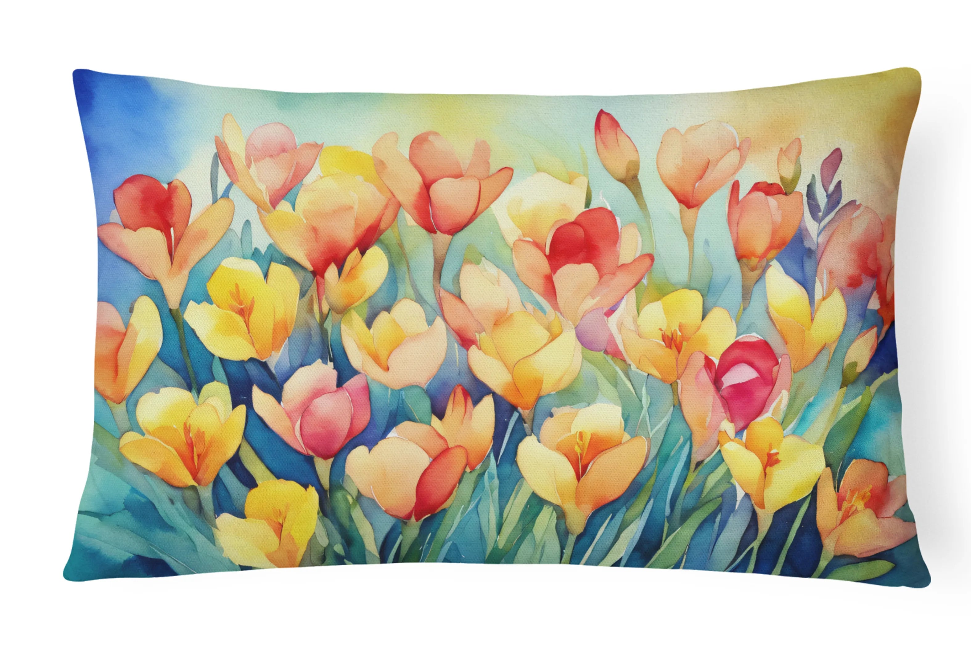 Flowers in Watercolor Throw Pillow - Pack Of: 1 | Collection name: Flowers in watercolor