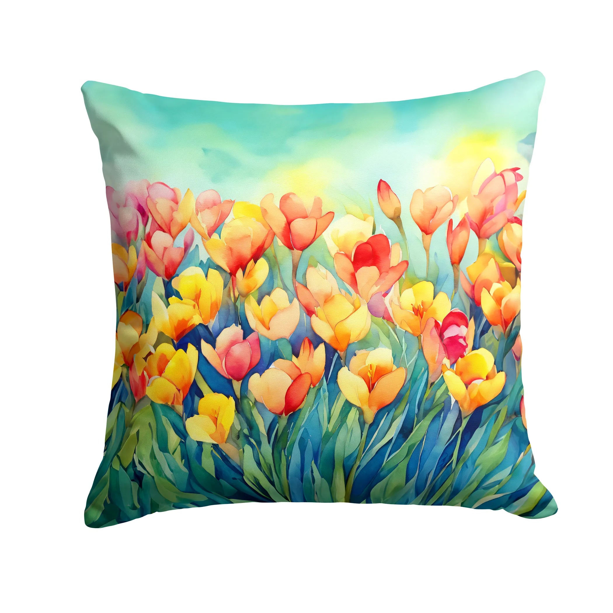 Flowers in Watercolor Throw Pillow - Pack Of: 1 | Collection name: Flowers in watercolor
