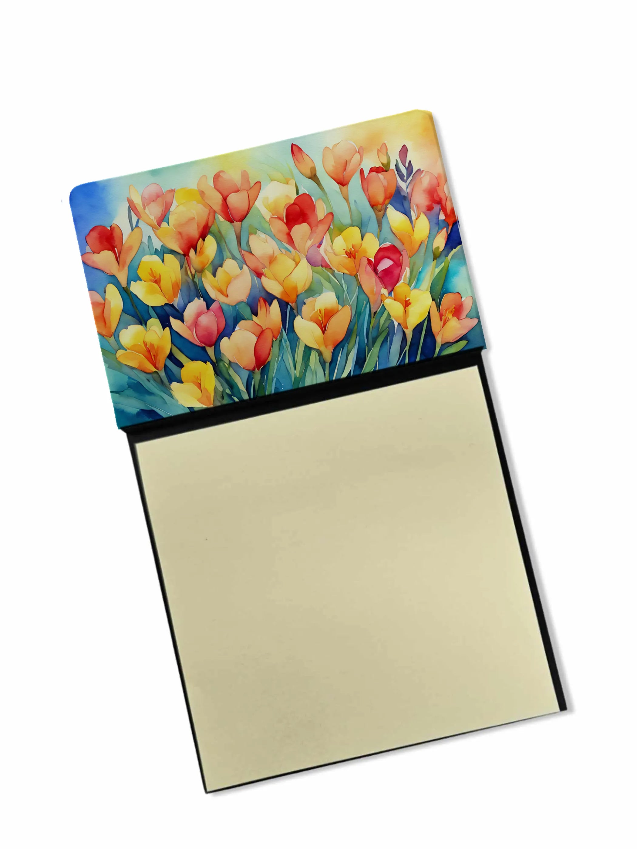 Flowers in Watercolor Sticky Note Holder - Pack Of: 1 | Collection name: Flowers in watercolor