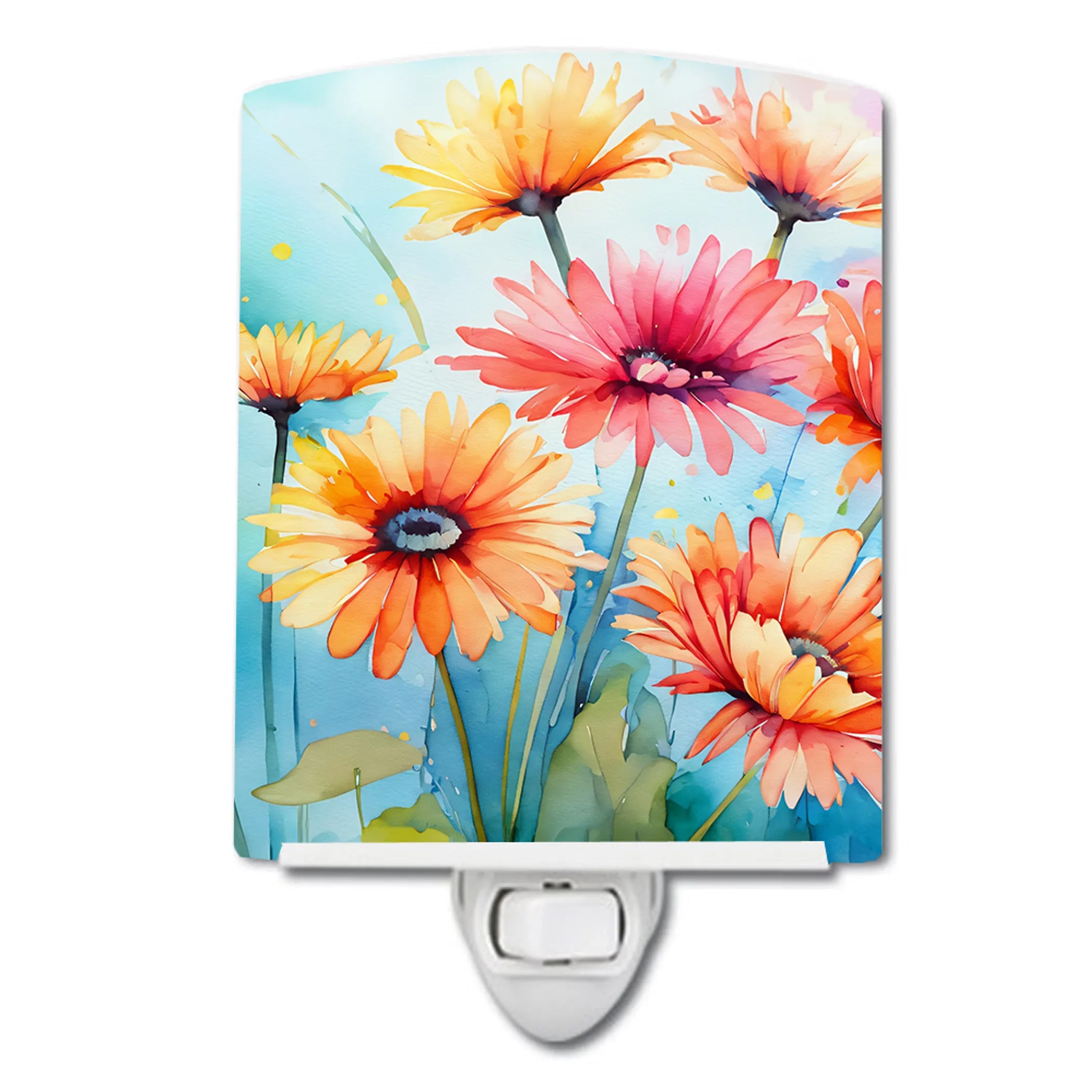 Flowers in Watercolor Ceramic Night Light - Pack Of: 1 | Collection name: Flowers in watercolor