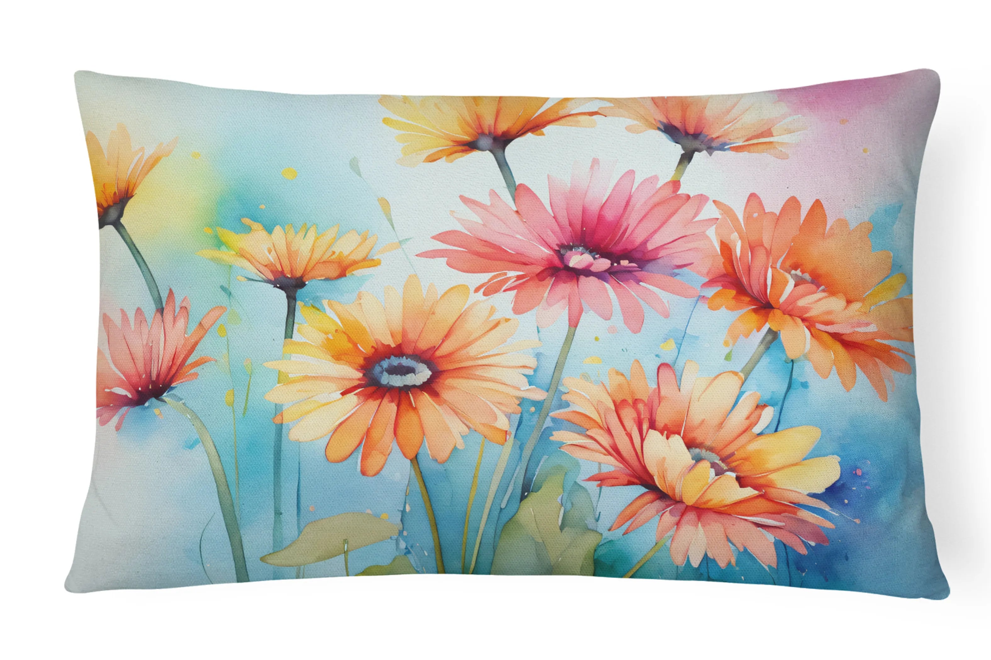 Flowers in Watercolor Throw Pillow - Pack Of: 1 | Collection name: Flowers in watercolor
