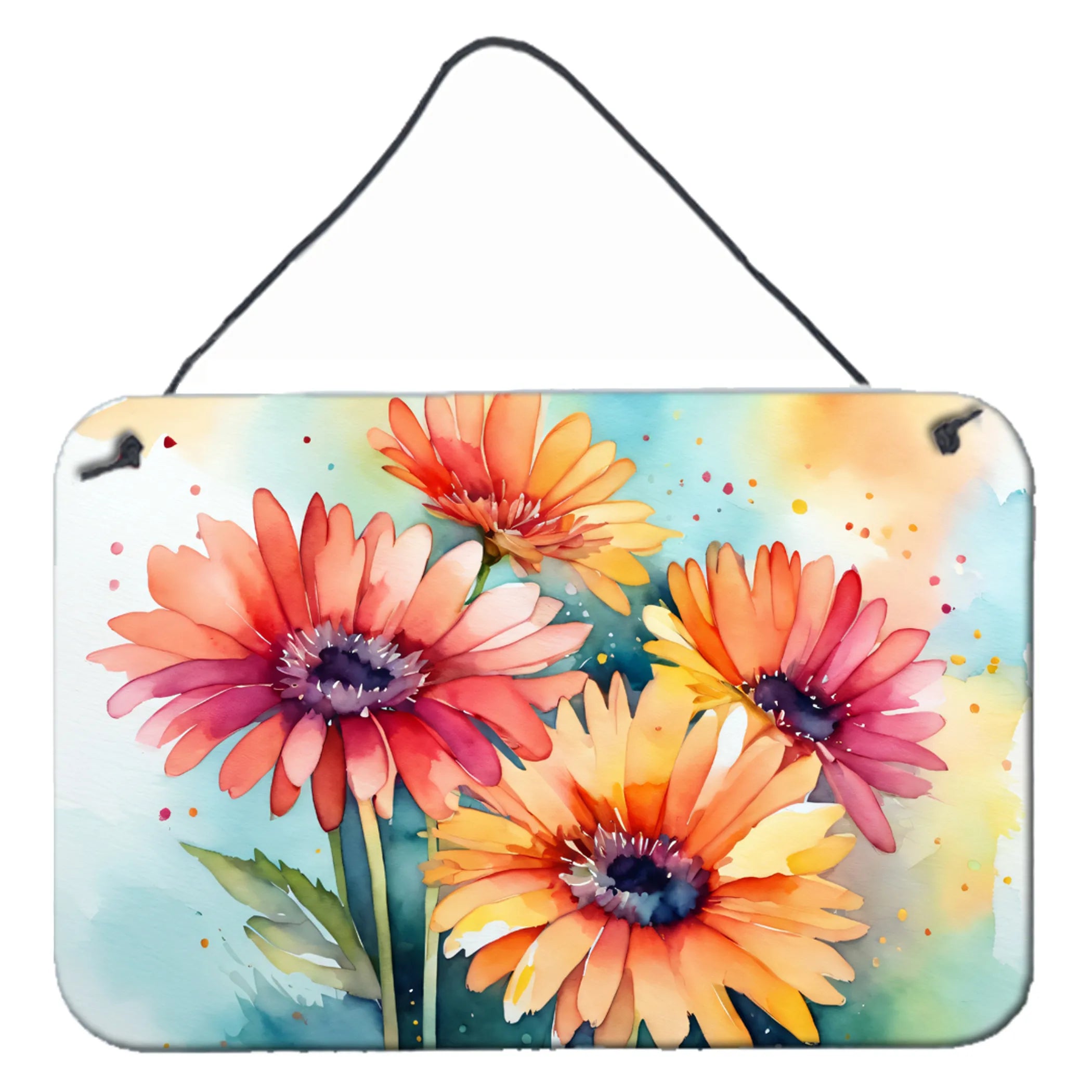 Flowers in Watercolor Wall or Door Hanging Prints - Size: 8HX12W | Pack Of: 1 | Collection name: Flowers in watercolor