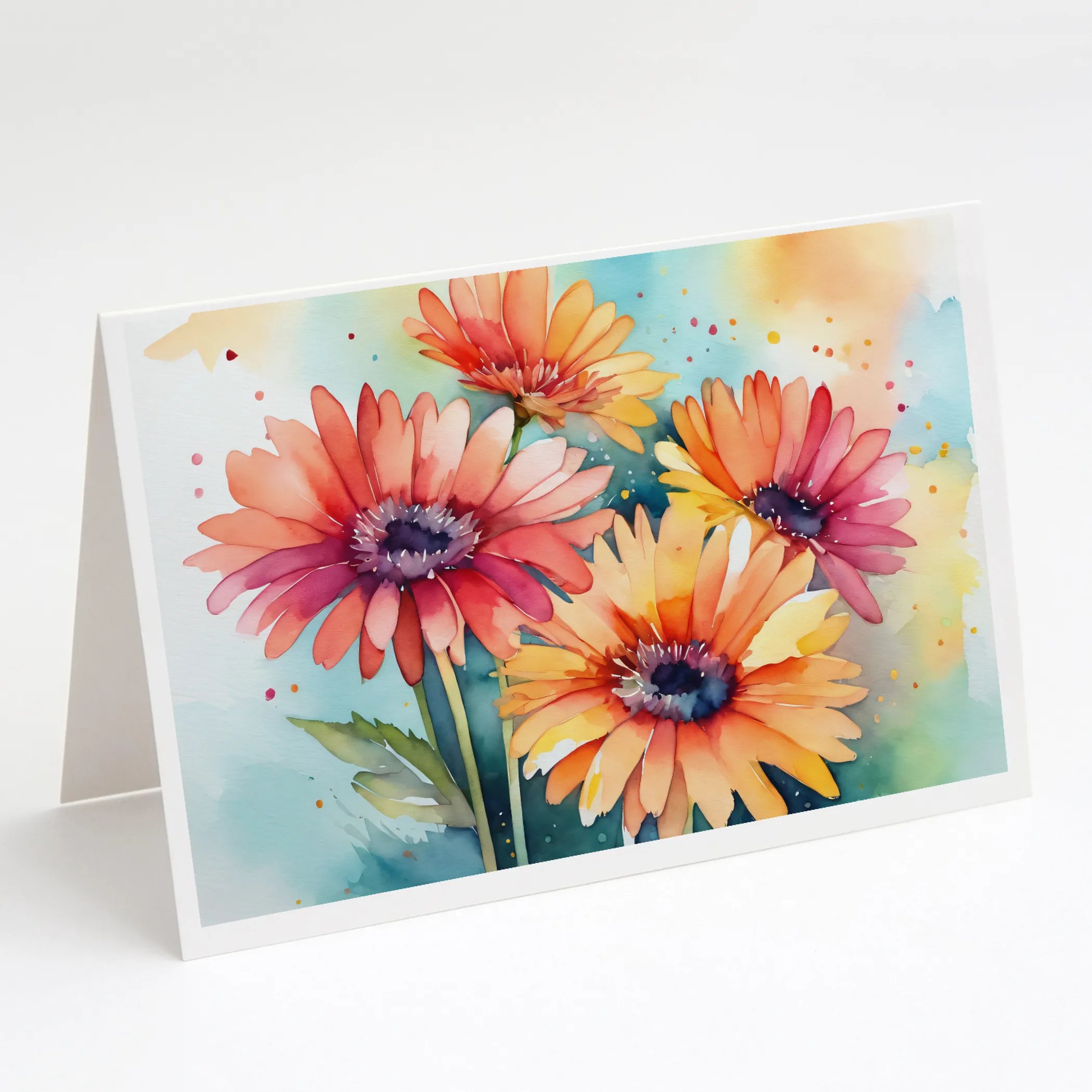 Flowers in Watercolor Greeting Cards  - Size: 5X7 | Pack Of: 1 | Collection name: Flowers in watercolor