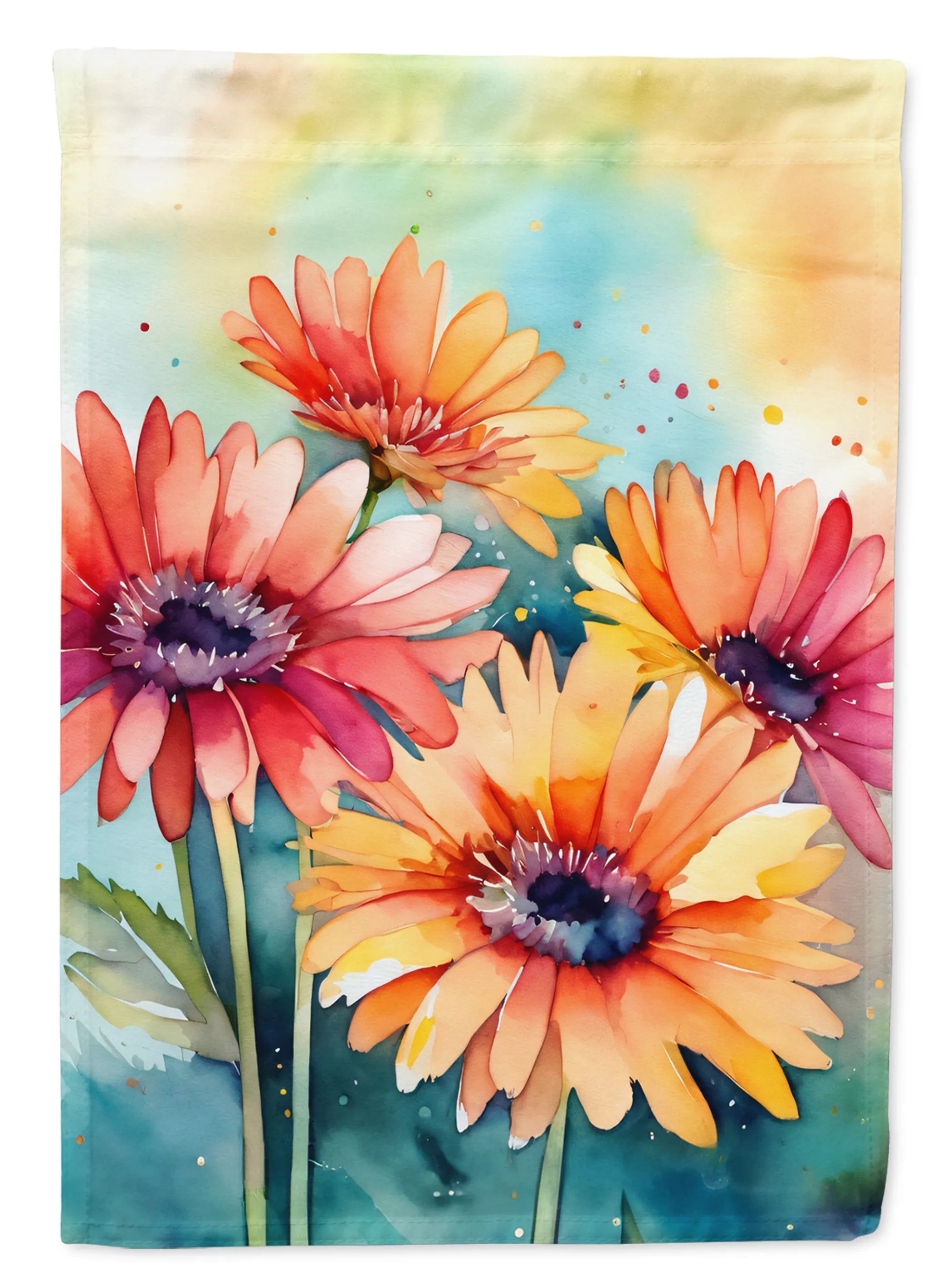 Flowers in Watercolor Decorative Flag - Pack Of: 1 | Collection name: Flowers in watercolor