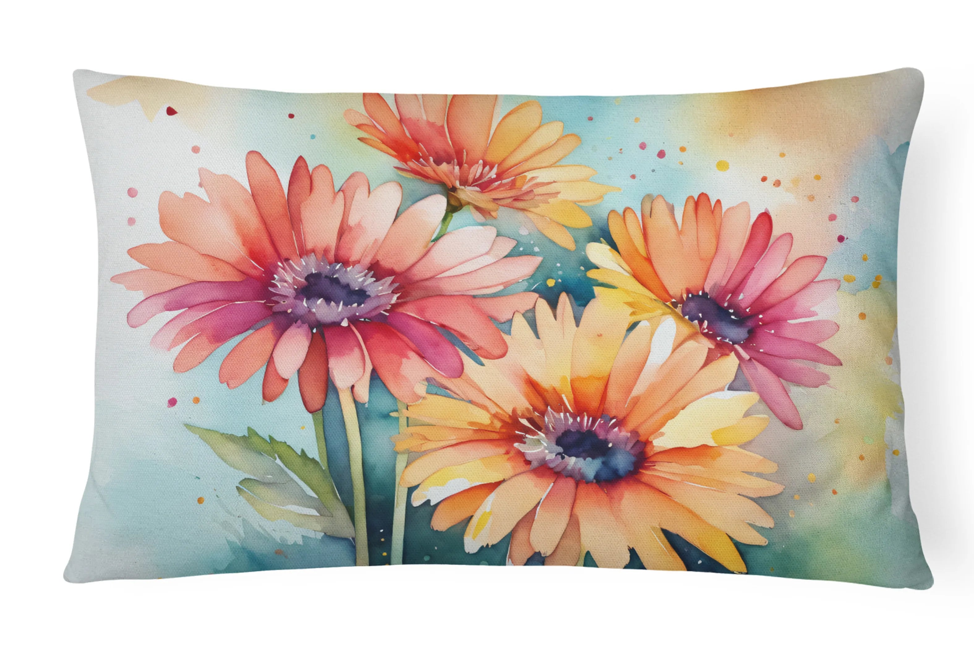 Flowers in Watercolor Throw Pillow - Pack Of: 1 | Collection name: Flowers in watercolor