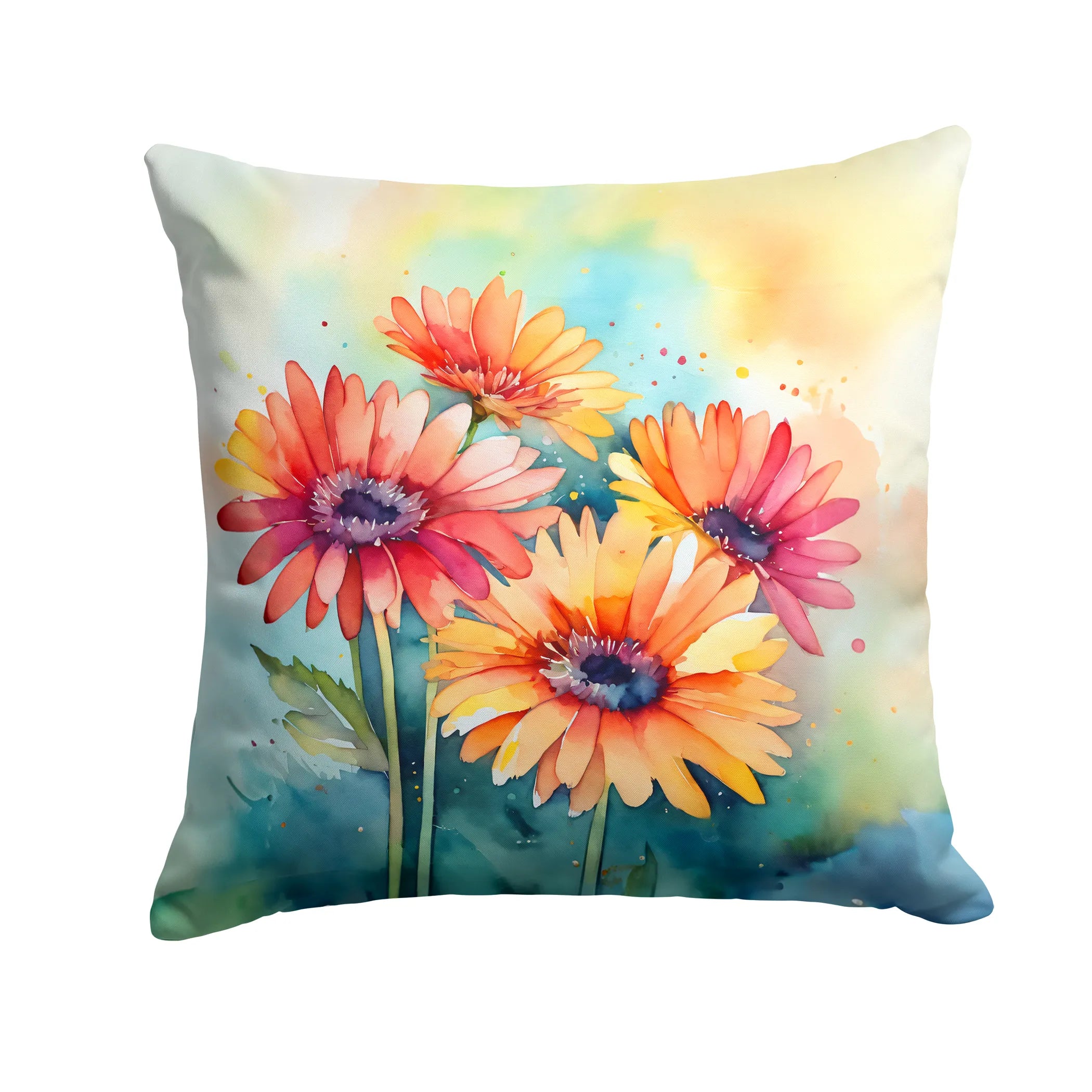 Flowers in Watercolor Throw Pillow - Pack Of: 1 | Collection name: Flowers in watercolor