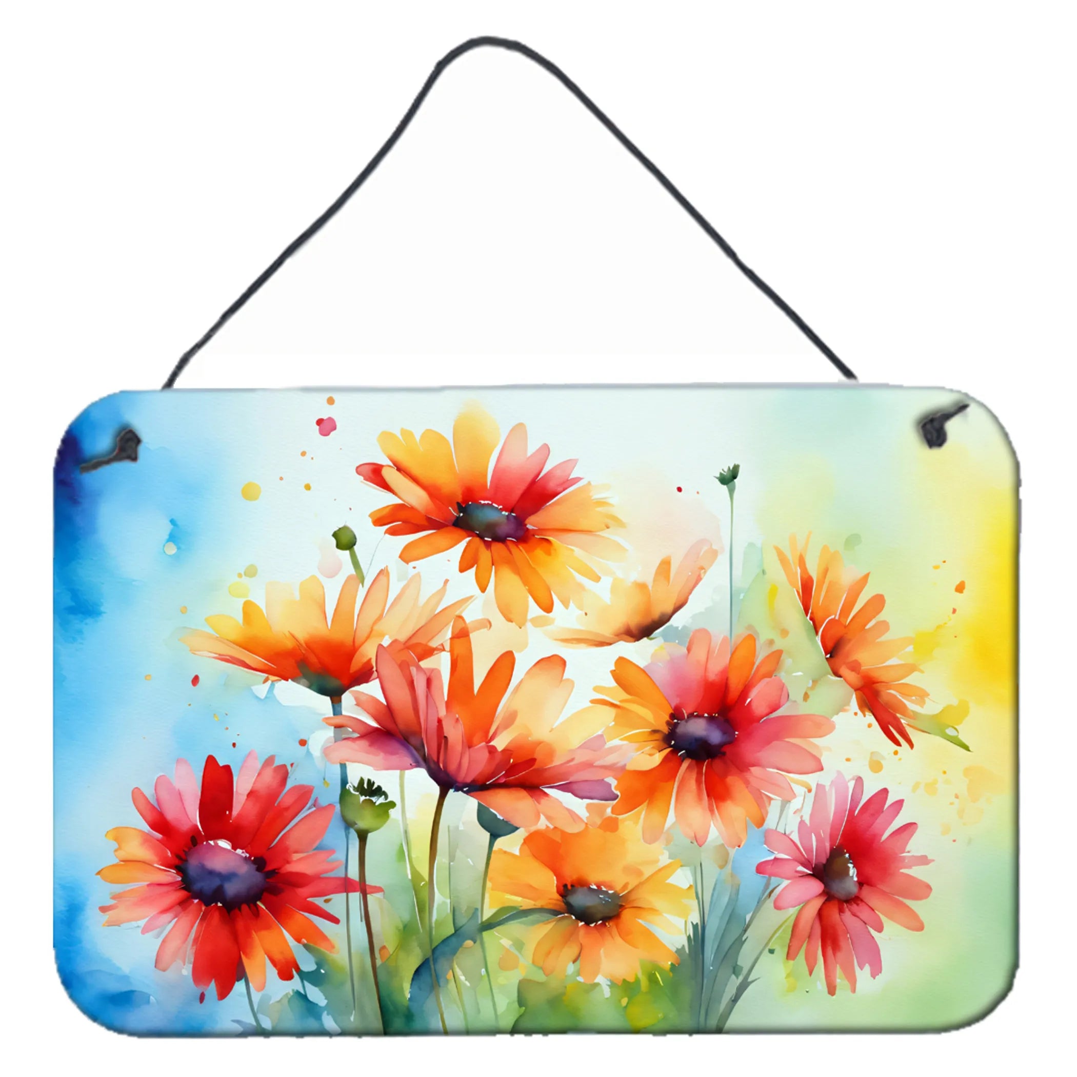 Flowers in Watercolor Wall or Door Hanging Prints - Size: 8HX12W | Pack Of: 1 | Collection name: Flowers in watercolor