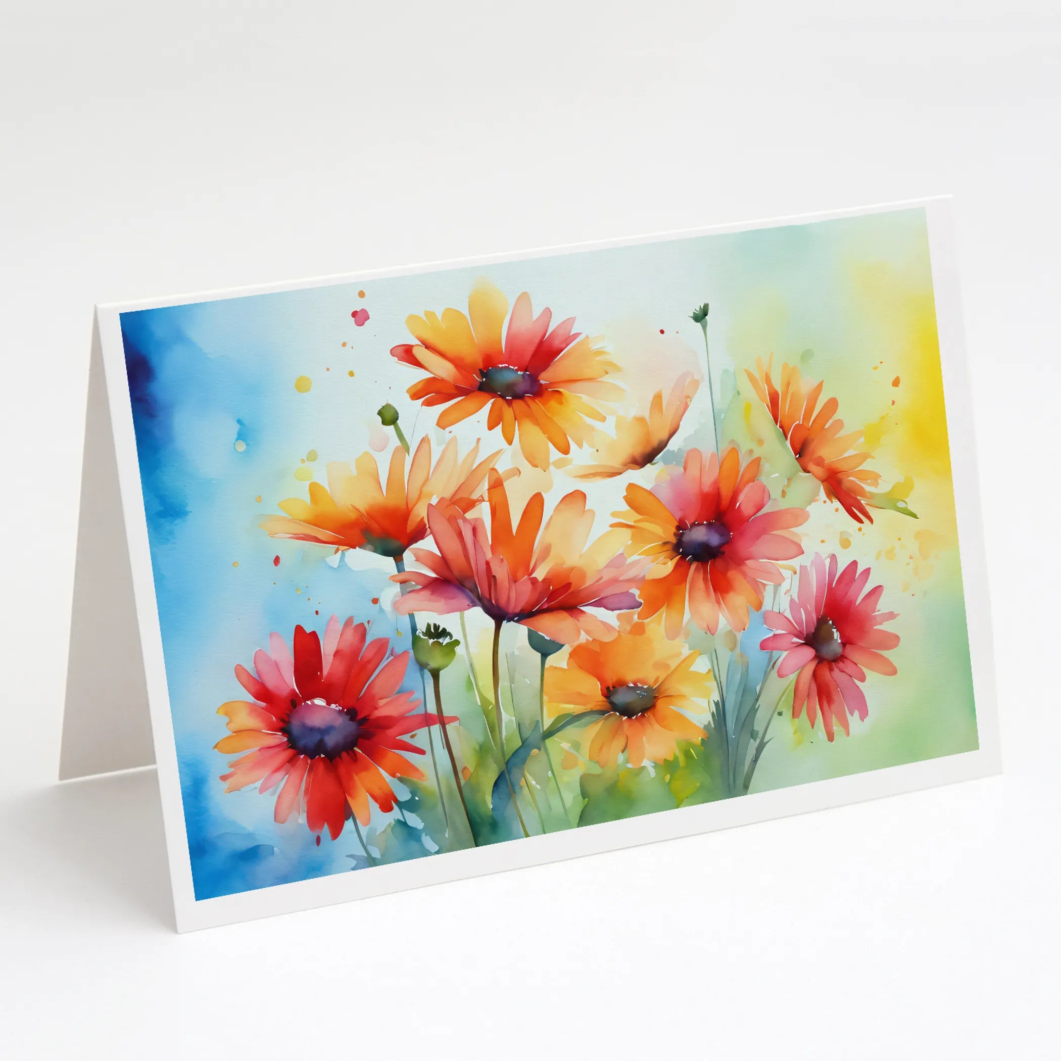 Flowers in Watercolor Greeting Cards  - Size: 5X7 | Pack Of: 1 | Collection name: Flowers in watercolor