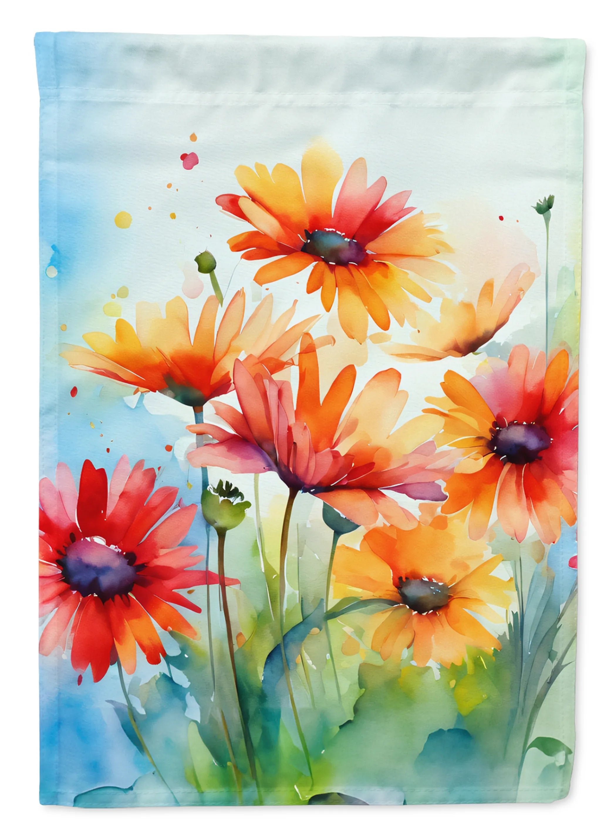 Flowers in Watercolor Decorative Flag - Pack Of: 1 | Collection name: Flowers in watercolor