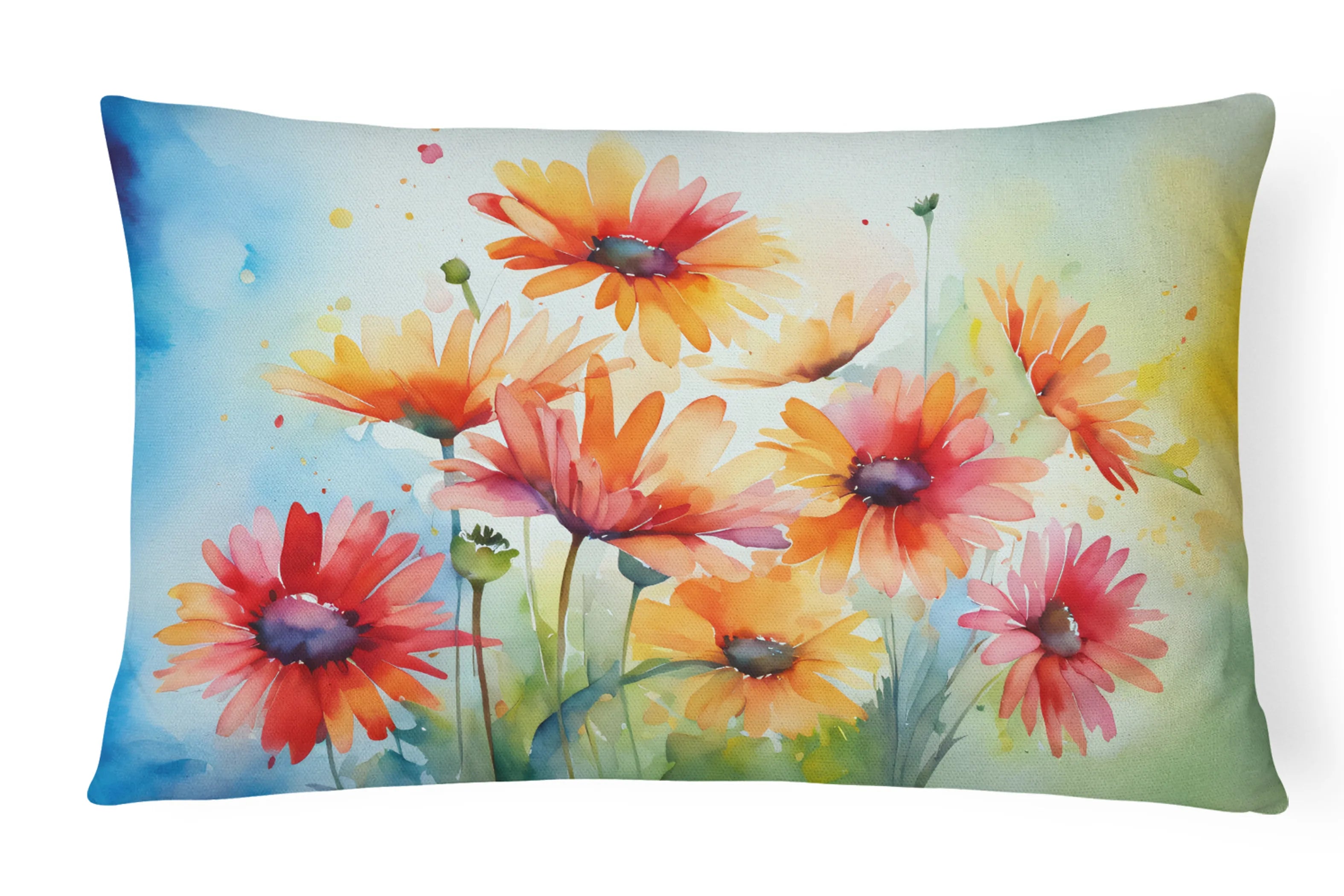 Flowers in Watercolor Throw Pillow - Pack Of: 1 | Collection name: Flowers in watercolor