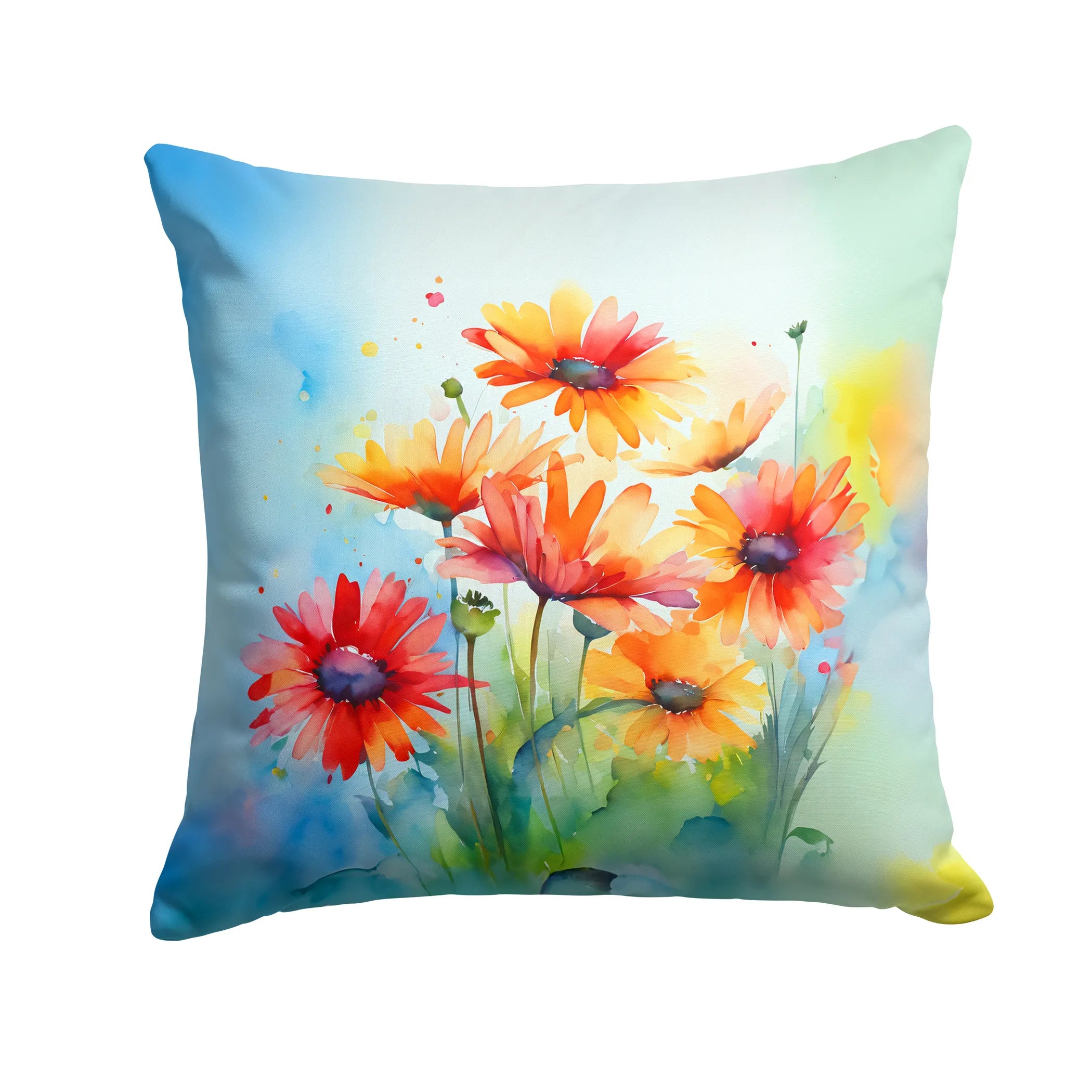 Flowers in Watercolor Throw Pillow - Pack Of: 1 | Collection name: Flowers in watercolor