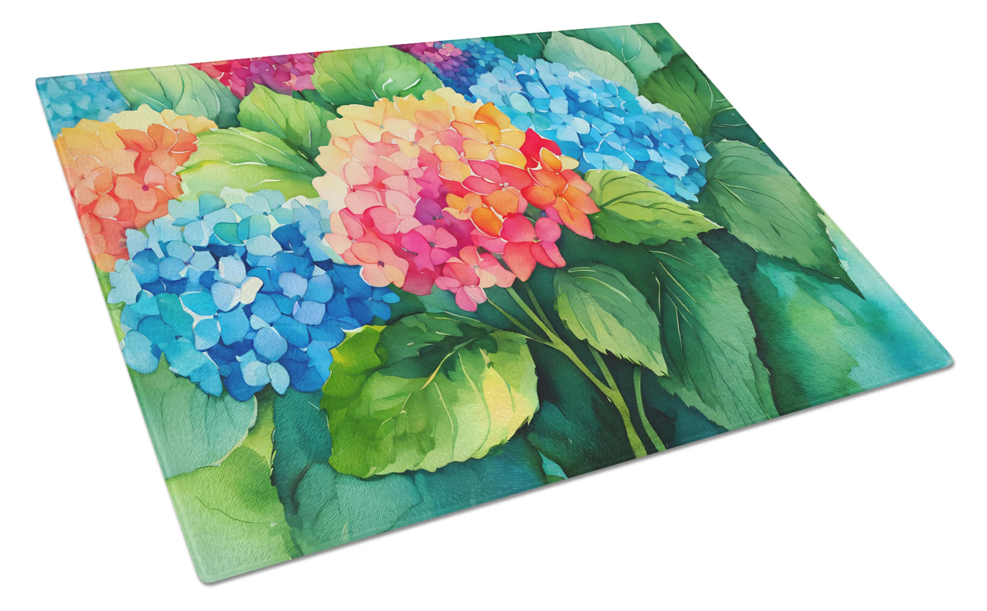 Flowers in Watercolor Glass Cutting Board - Size: LARGE | Pack Of: 1 | Collection name: Flowers in watercolor