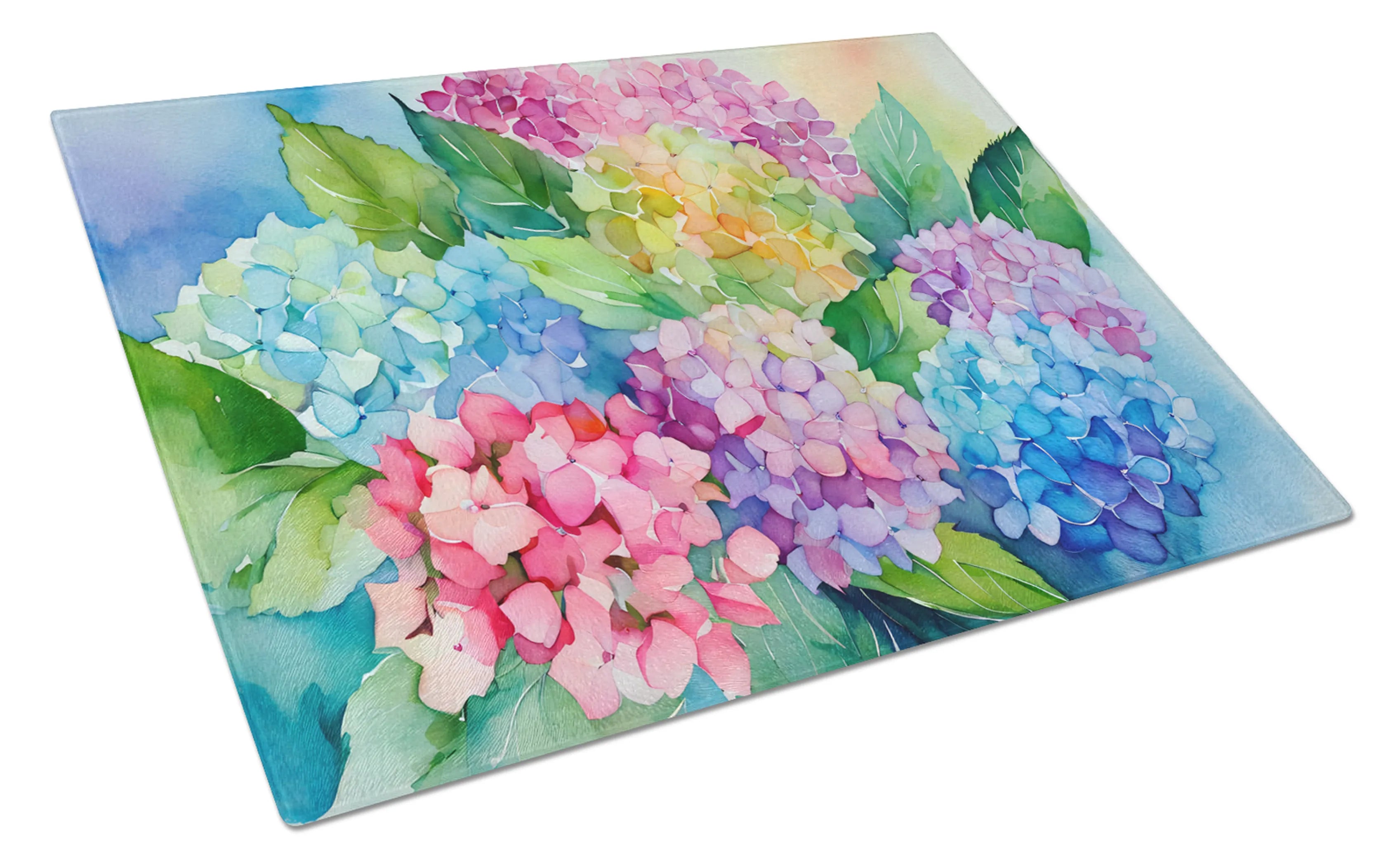 Flowers in Watercolor Glass Cutting Board - Size: LARGE | Pack Of: 1 | Collection name: Flowers in watercolor