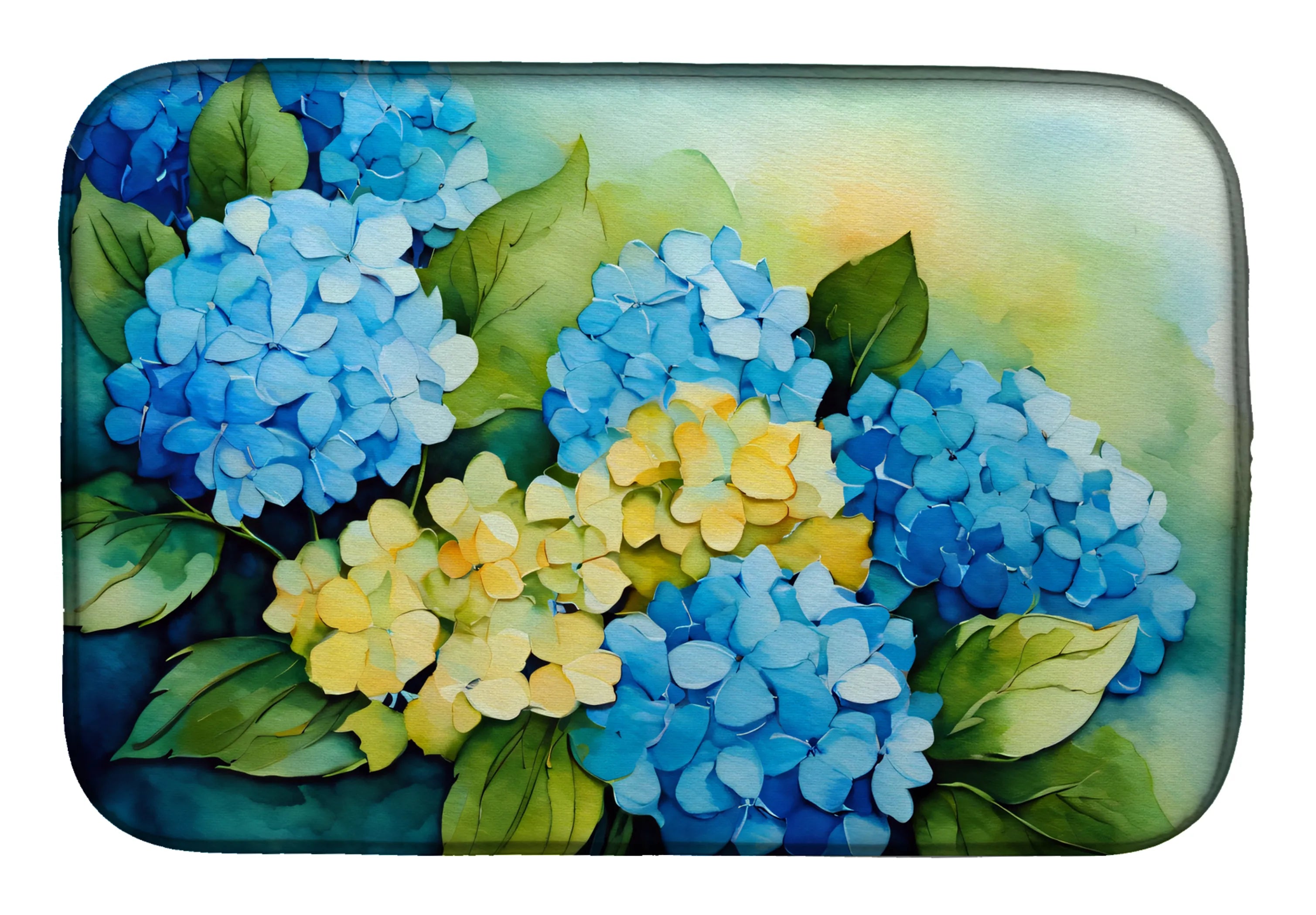 Flowers in Watercolor Dish Drying Mat - Size: 14  X 21" | Pack Of: 1 | Collection name: Flowers in watercolor